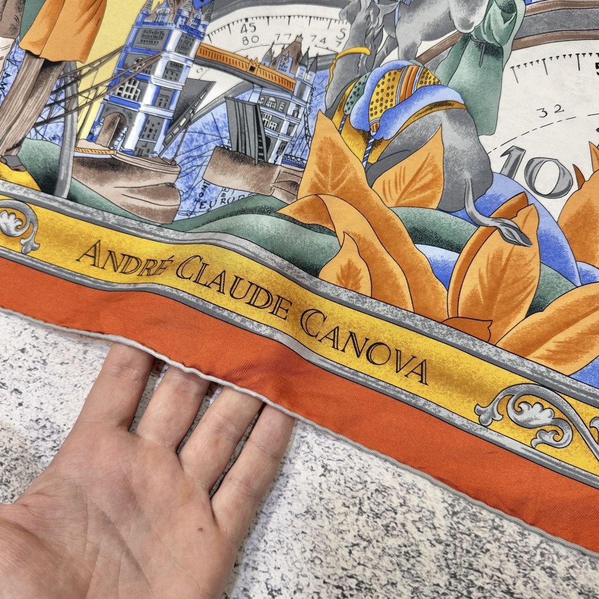 Vintage Vintage Andre Claude Canova France Silk Scarf Size ONE SIZE - 6 Thumbnail