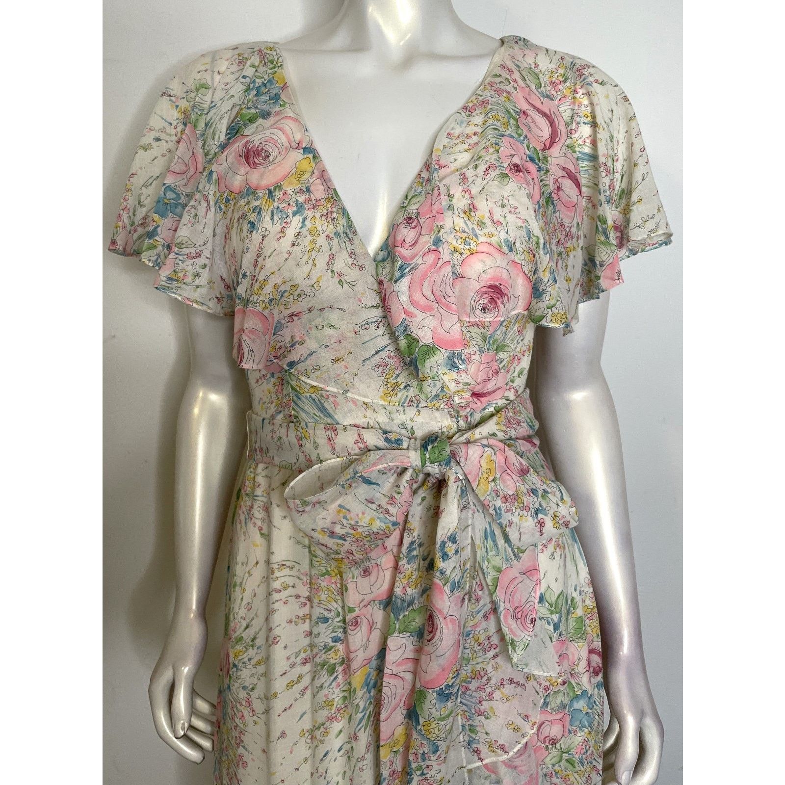Oscar De La Renta VTG Oscar de le Renta Floral Maxi Dress 6 8 10 Romantic Size M / US 6-8 / IT 42-44 - 10 Thumbnail