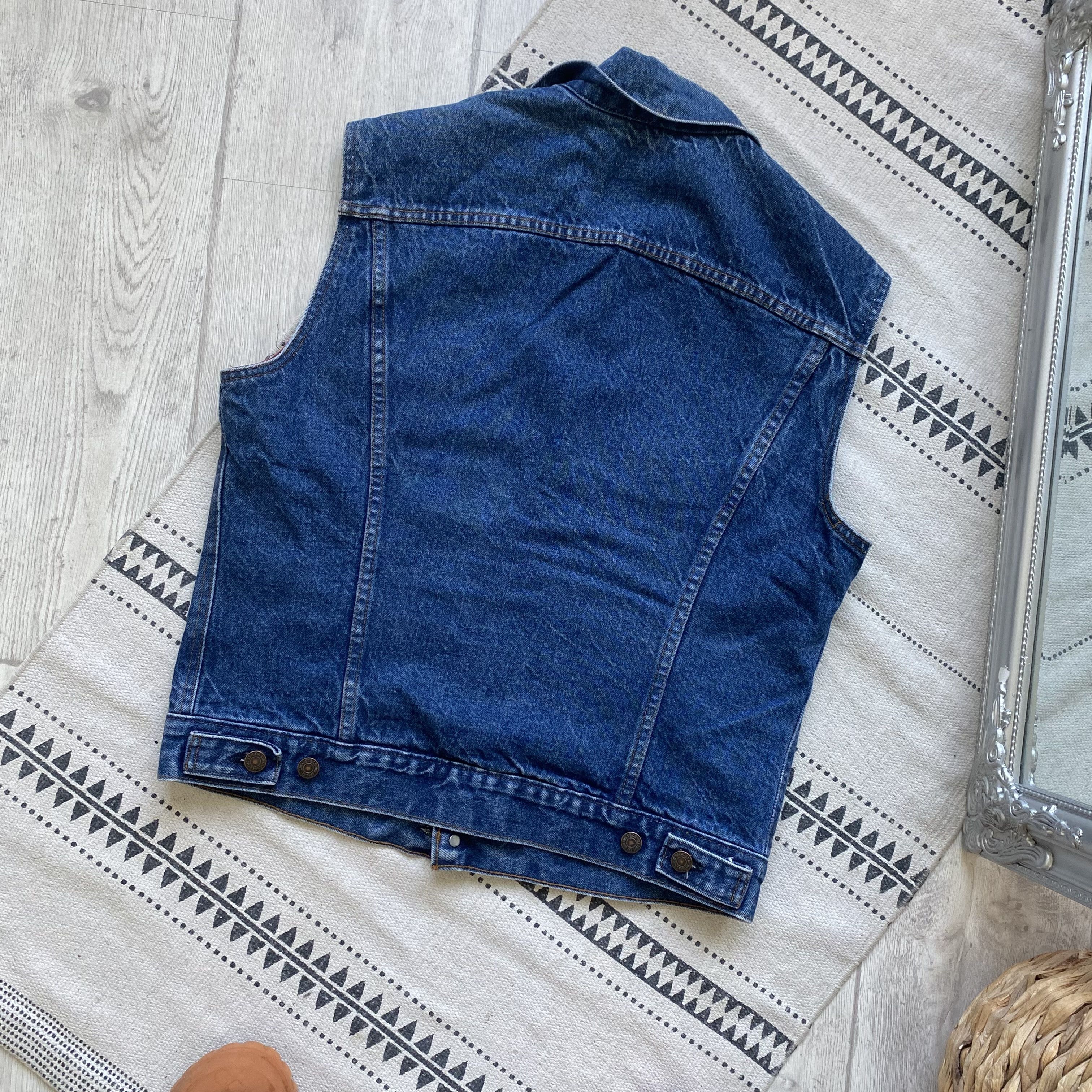 Levi's Vintage Clothing Vintage Levis denim Vest Jacket jeans Plaid lining Size US M / EU 48-50 / 2 - 9 Thumbnail