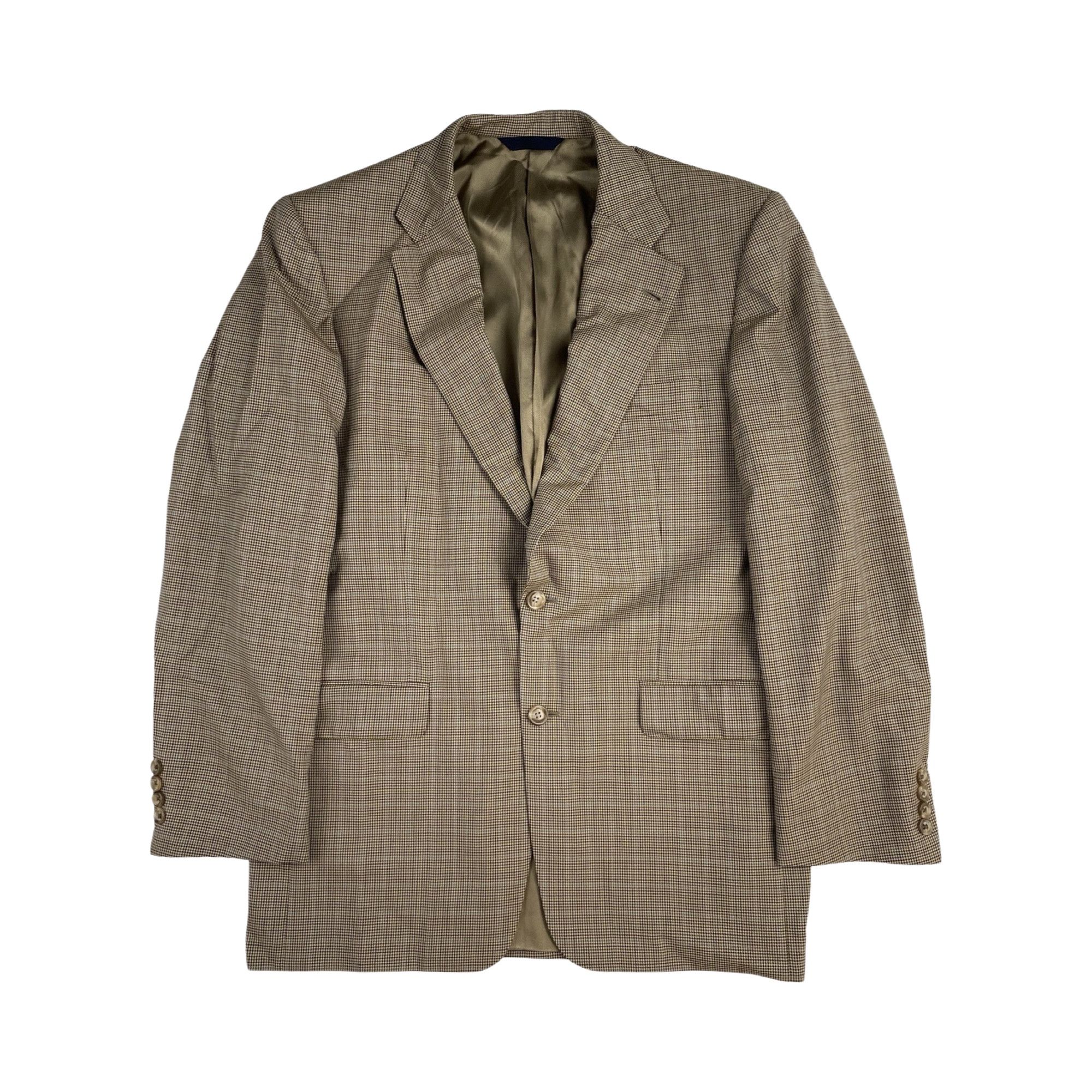 Burberry Burberry London Mens Size 40R Brown Houndstooth Blazer Size 40R - 1 Thumbnail