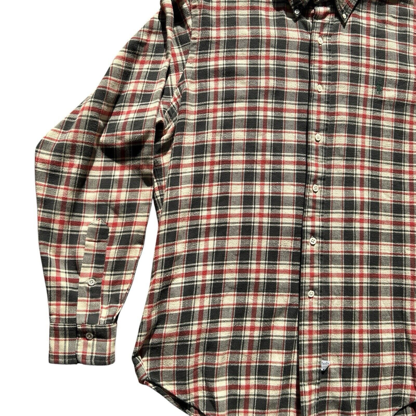 Ralph Lauren Blue Label Ralph Lauren Flannel Shirt Mens Large Plaid Black Red Size US L / EU 52-54 / 3 - 9 Thumbnail