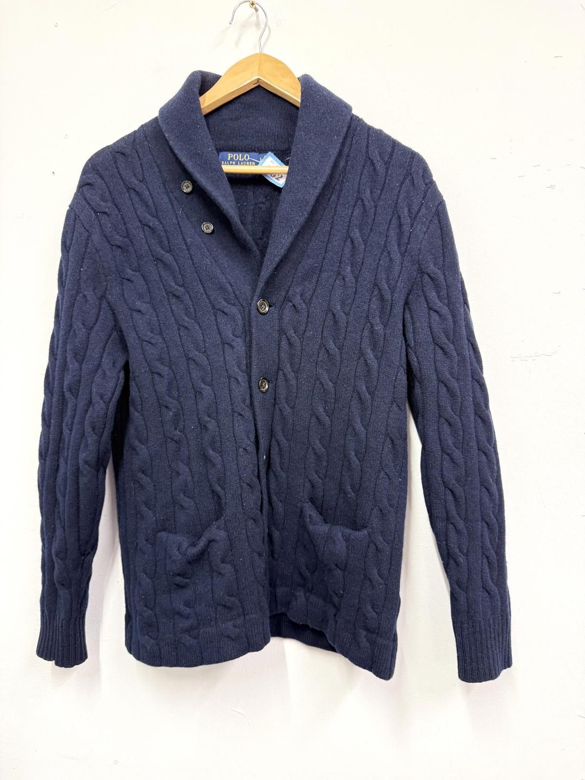 Polo Ralph Lauren Polo Ralph Lauren Navy Blue Cable Knit Cardigan Sweater Size US L / EU 52-54 / 3 - 1 Thumbnail