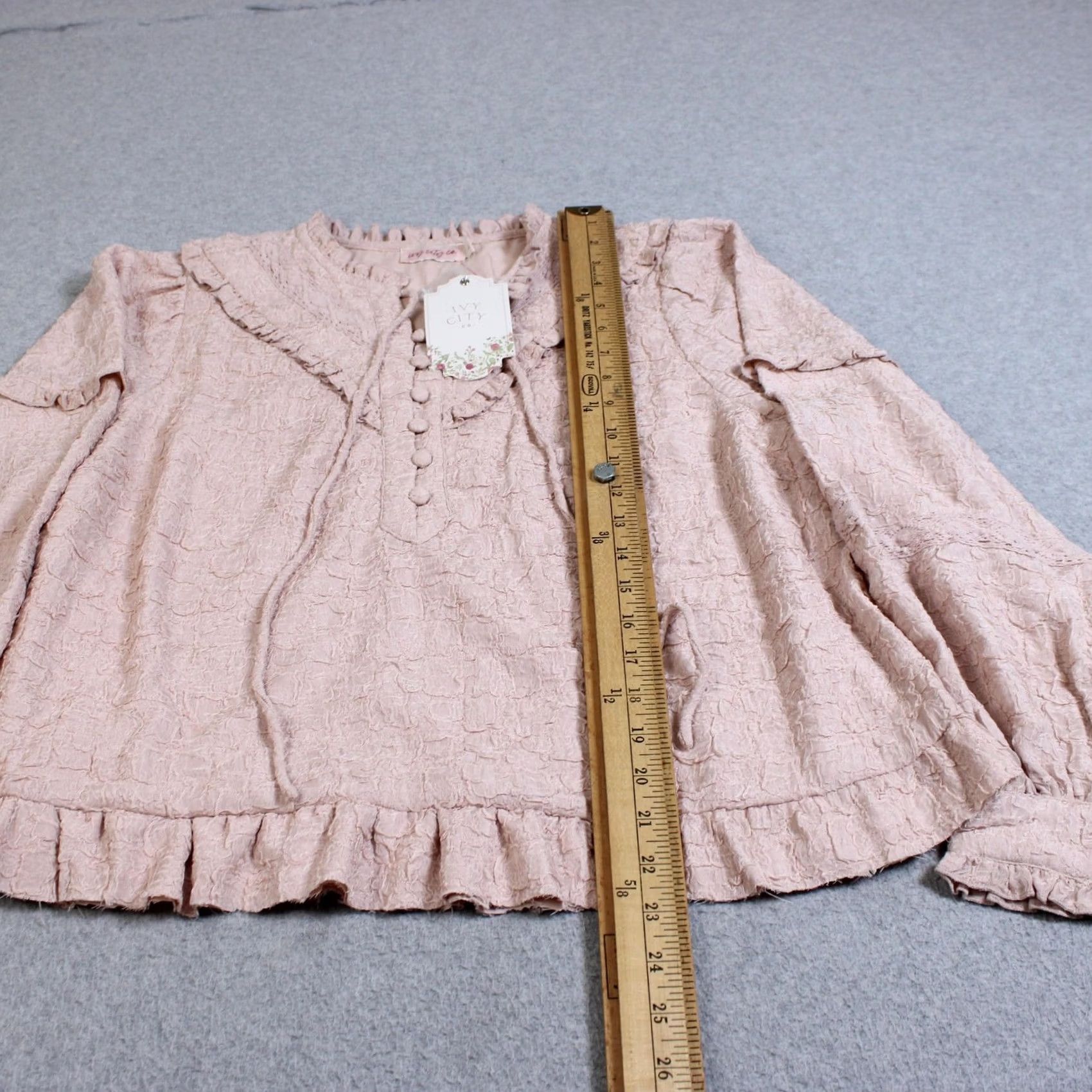 CO VINTAGE Ivy City Co Jace Shirt Women Large Pink Lace Ruffle Balloon Sleeve Boho Romantic Size L / US 10 / IT 46 - 7 Thumbnail