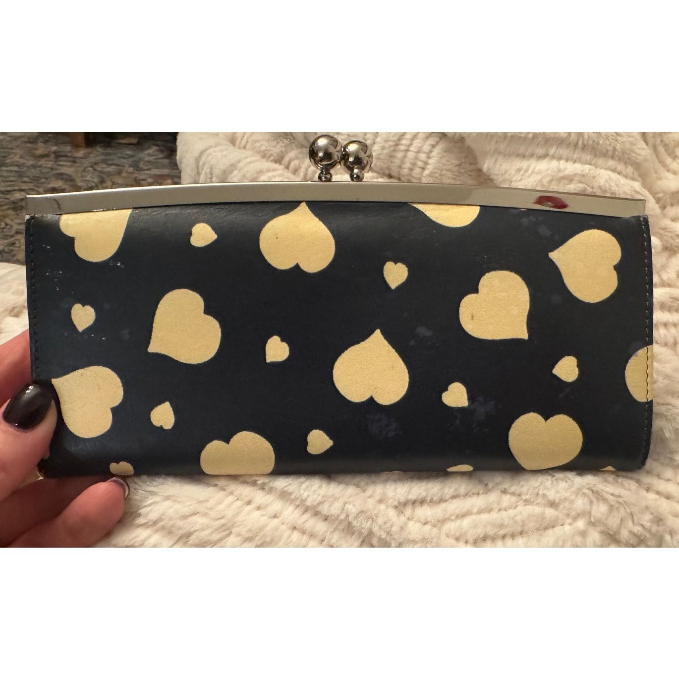 Paul Smith PAUL SMITH Black Yellow Heart Print Kiss Lock Clutch Bag Size ONE SIZE - 2 Thumbnail