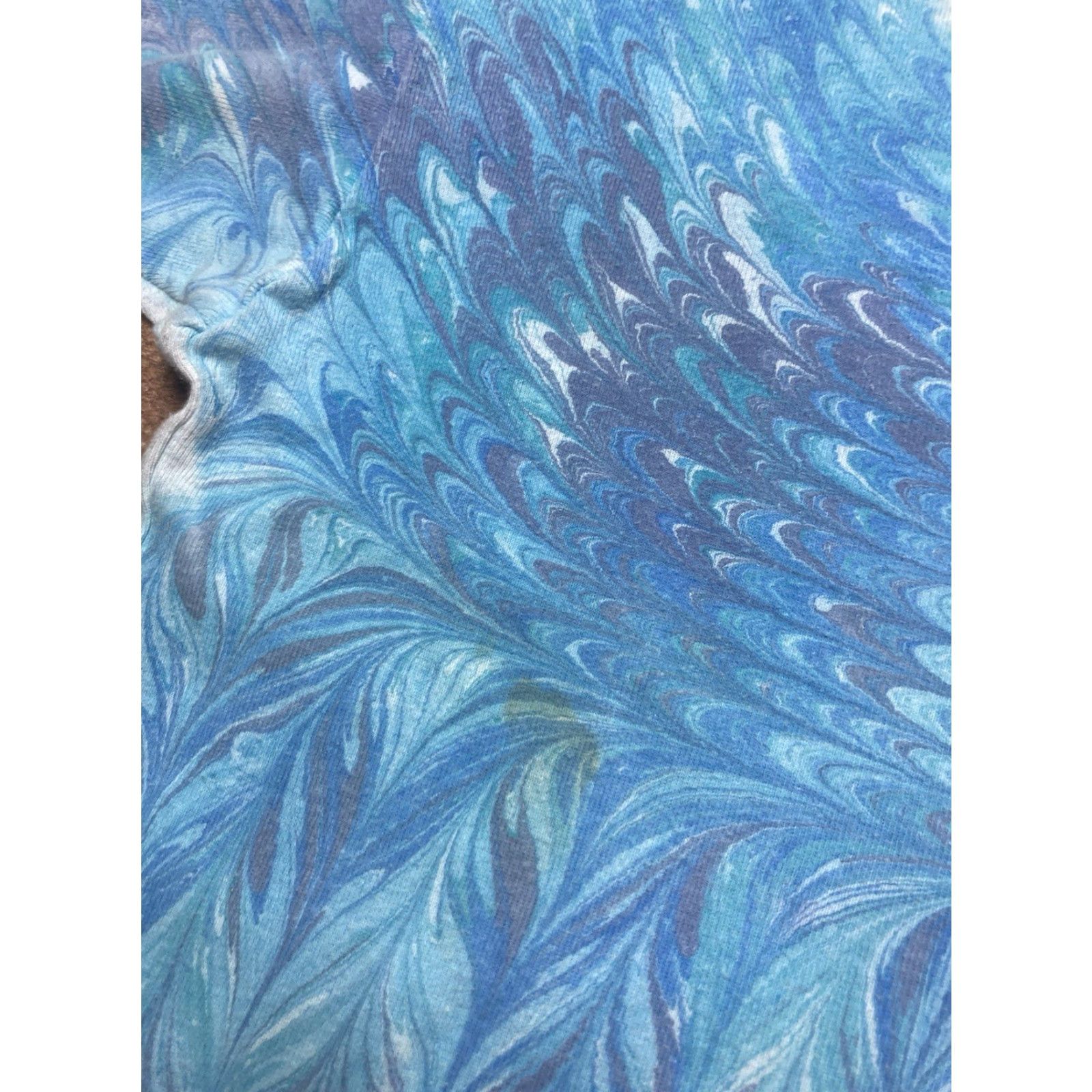 Vintage VINTAGE 90s t shirt peacock marble swirl print psychedelic boxy adult medium T-Shirt Blue Mens M & M Size US M / EU 48-50 / 2 - 4 Thumbnail