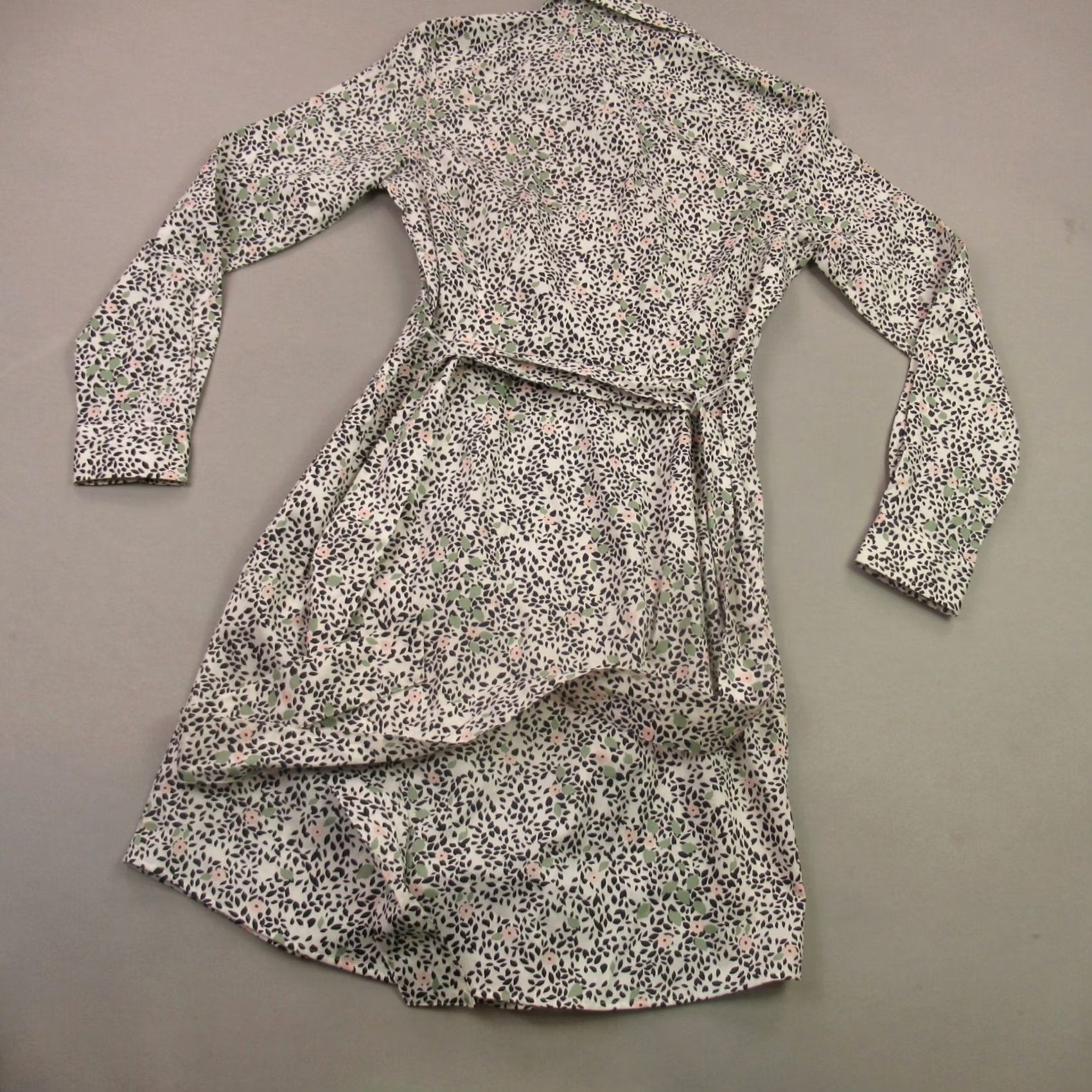 UNTUCKit Untuckit Dress Womens 4 Long Sleeve Button Front Lightweight Floral Shirt Dress Womens Mint Multicolor Casual Knit Cotton Blend Fall Size S / US 4 / IT 40 - 7 Thumbnail