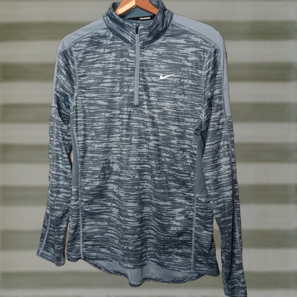 Nike Nike Dri-Fit Running Shirt 1/4 Zip Long Sleeve Gray M Men Athletic Performance Shirt Size US M / EU 48-50 / 2 - 1 Thumbnail