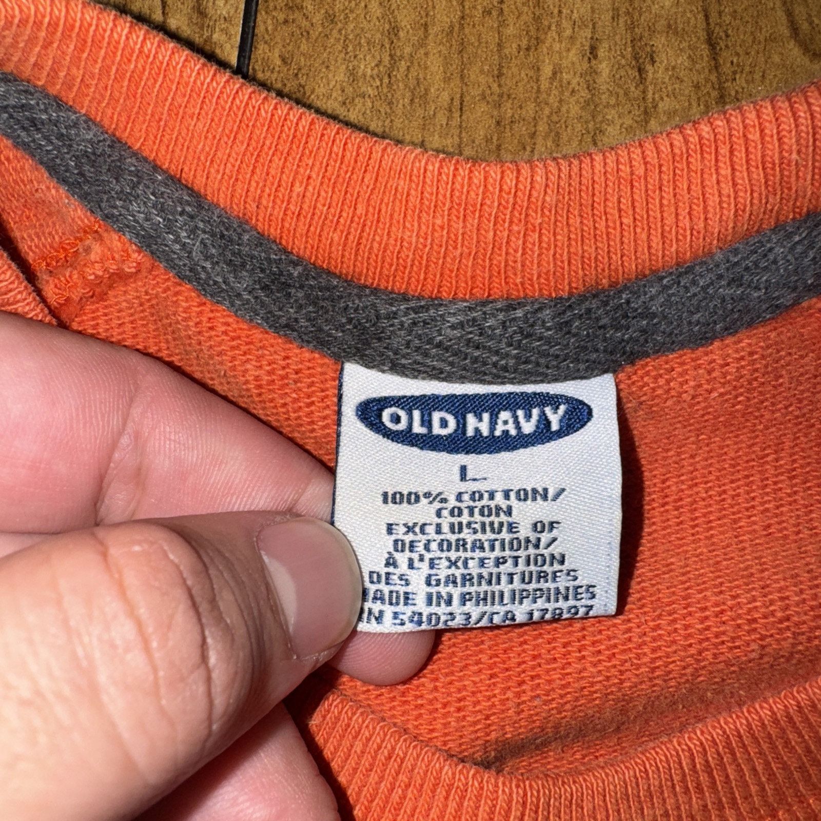 Old Navy × Vintage Old Navy Long Sleeve Shirt Orange Thick Knit Grunge 19x27 Size US L / EU 52-54 / 3 - 2 Thumbnail