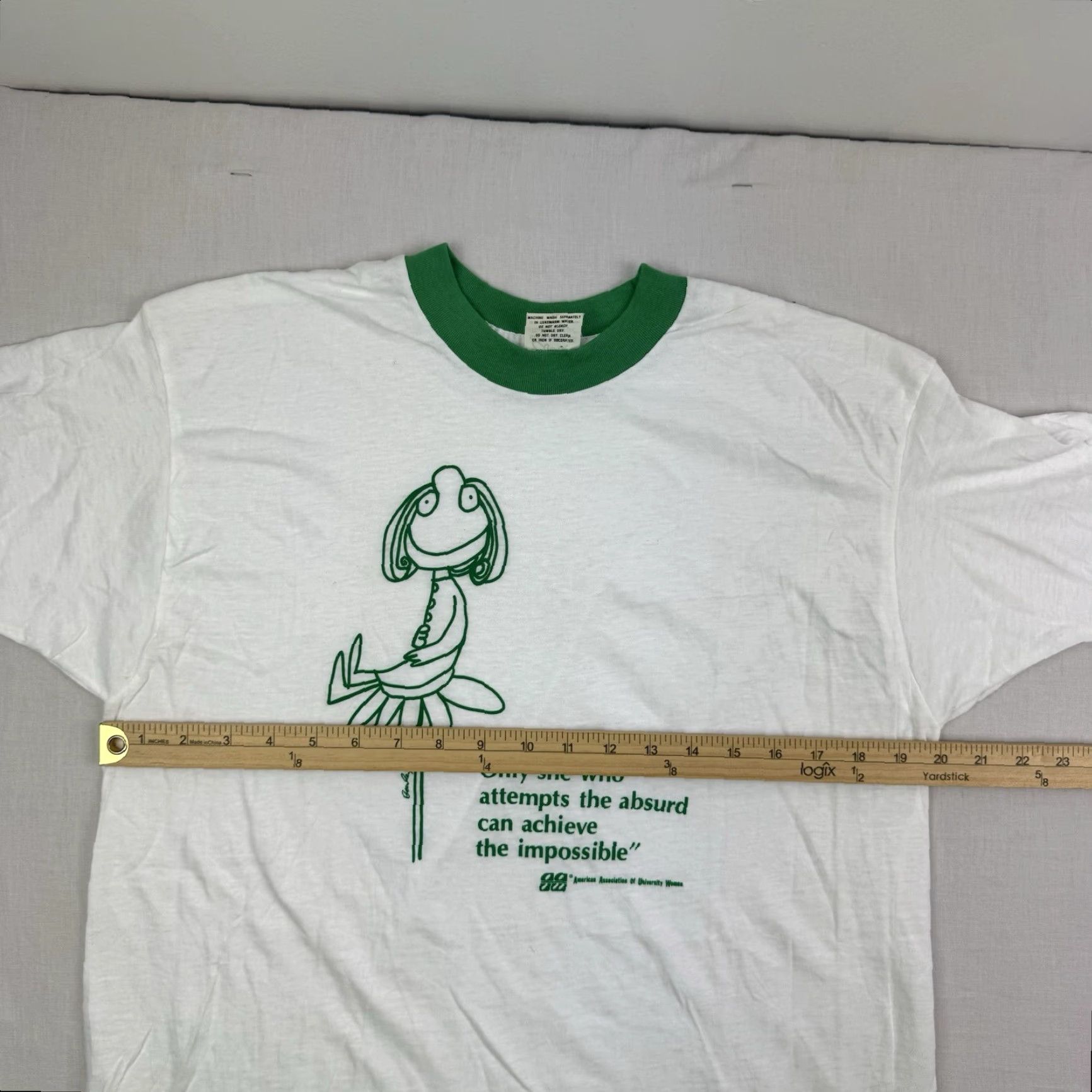 Vintage VINTAGE Ebert American Association of University Women Ringer T-Shirt Adult XL White 80s Mens Size XL / US 12-14 / IT 48-50 - 7 Thumbnail