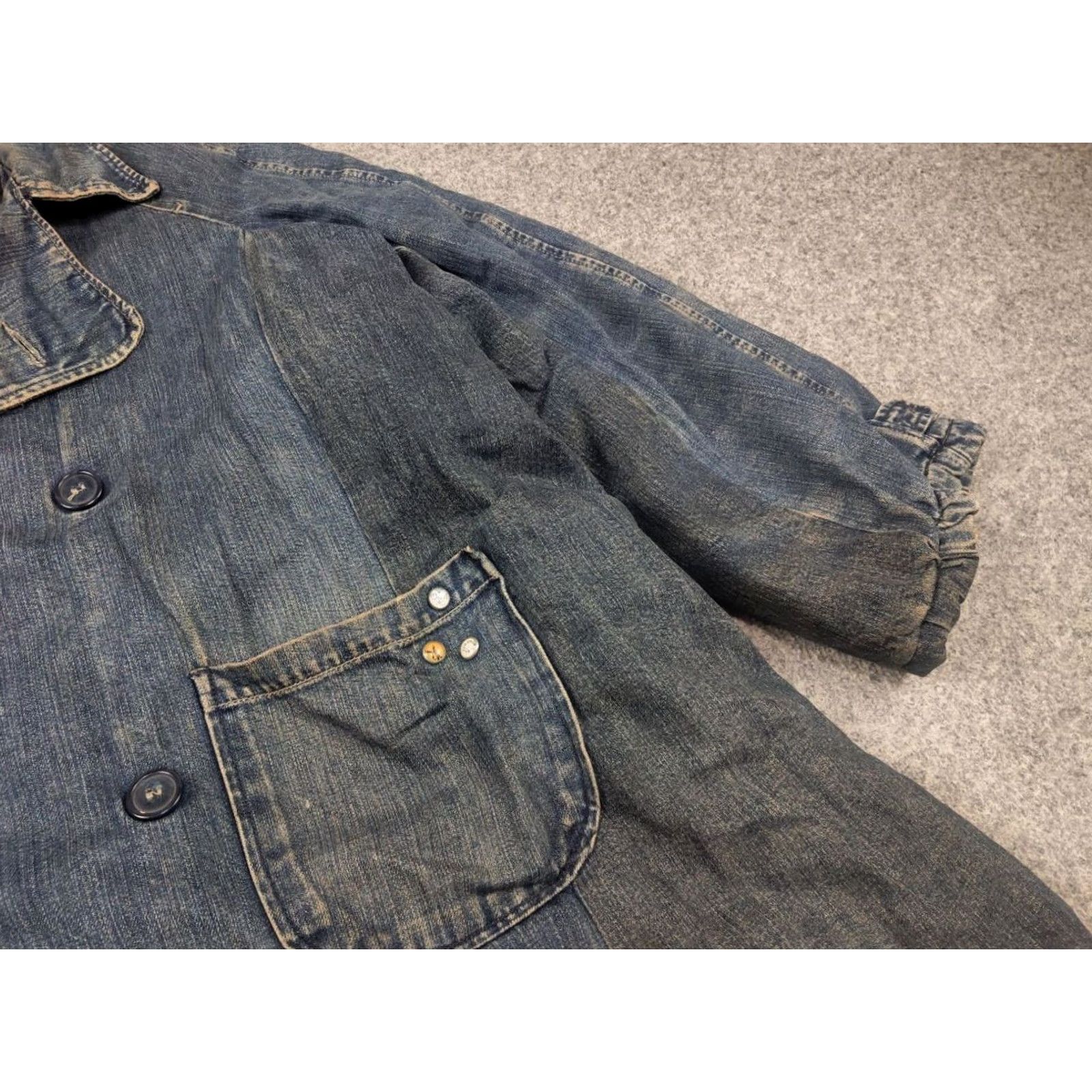 Diesel VINTAGE Diesel Archive Denim Faded double-breasted coat Oversized Jacket XL Blue Denim Archive 90s Grunge Mens Jacket Size US XL / EU 56 / 4 - 7 Thumbnail