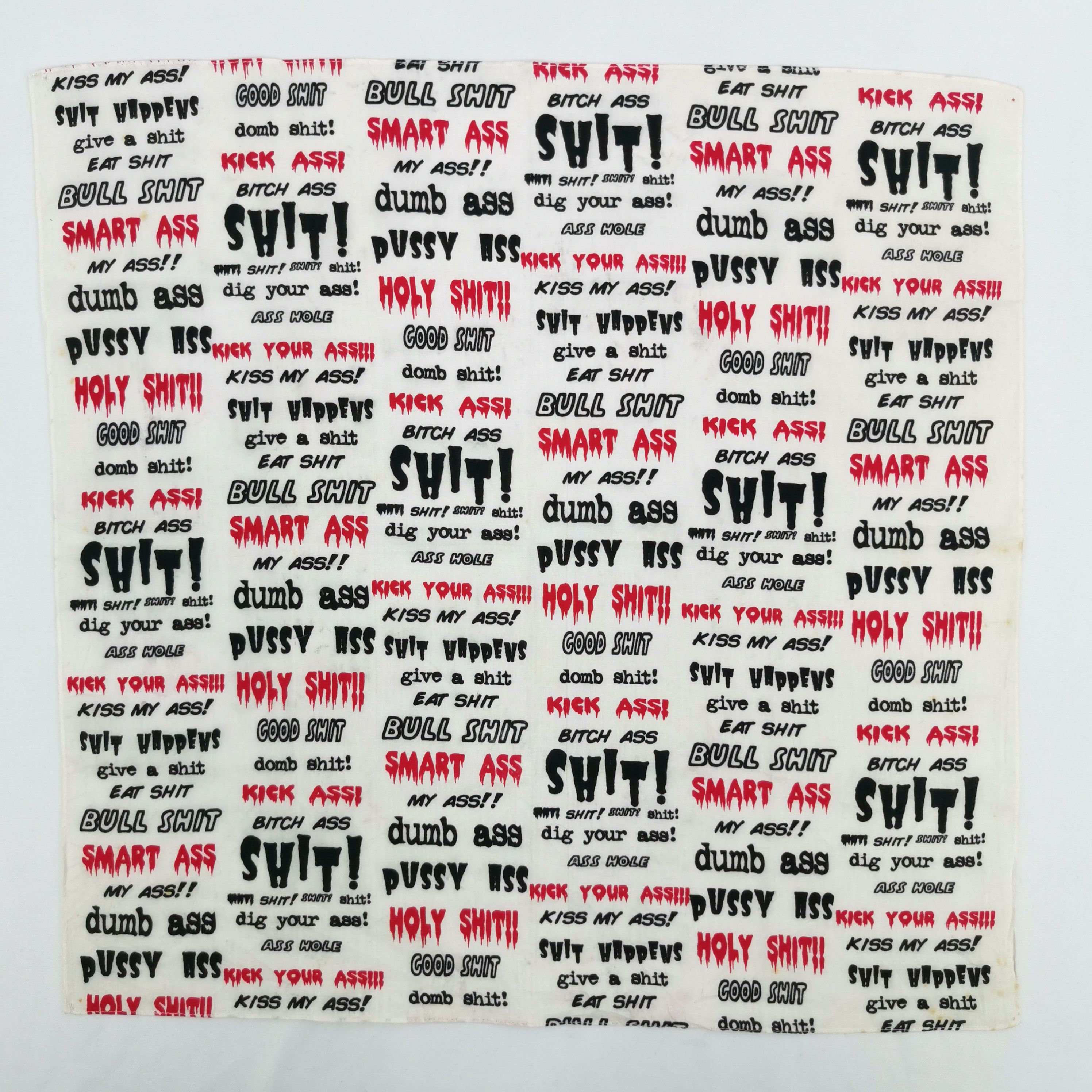 Japanese Brand Vintage Bitch Dumb Handkerchief Bitch Pussy Neckerchief Size ONE SIZE - 2 Thumbnail