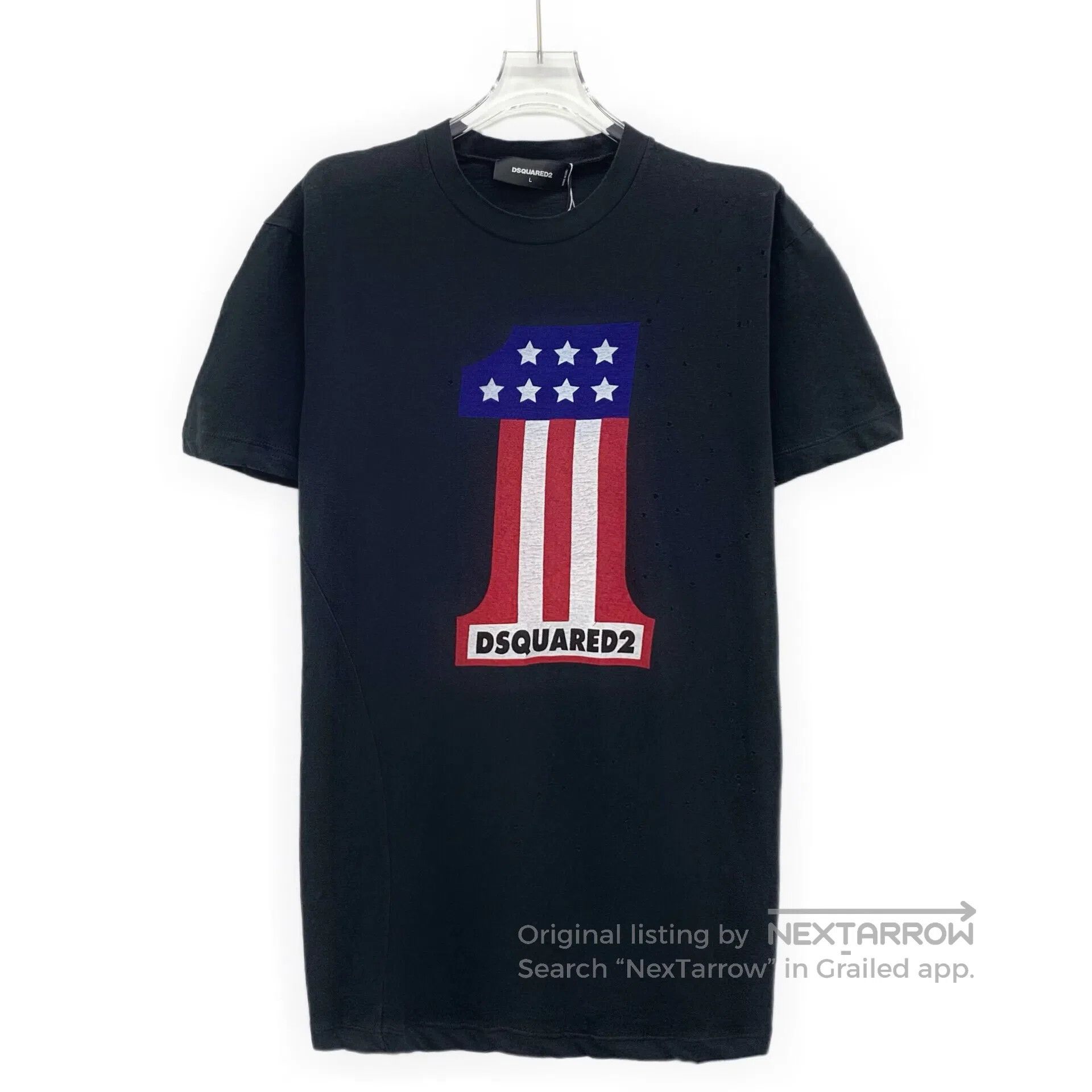 Dsquared2 Dsquared2 Black ripped letter American flag print cotton c Size US M / EU 48-50 / 2 - 1 Thumbnail
