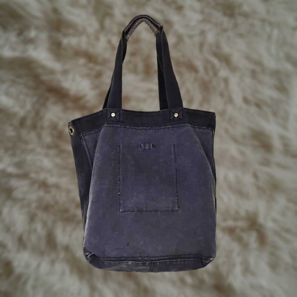 Abercrombie & Fitch VINTAGE Abercrombie & Fitch Tote Bag Square Reversible Canvas Blue 16x15 Women Medium Blue Shoulder Strap Bag Size ONE SIZE - 1 Thumbnail