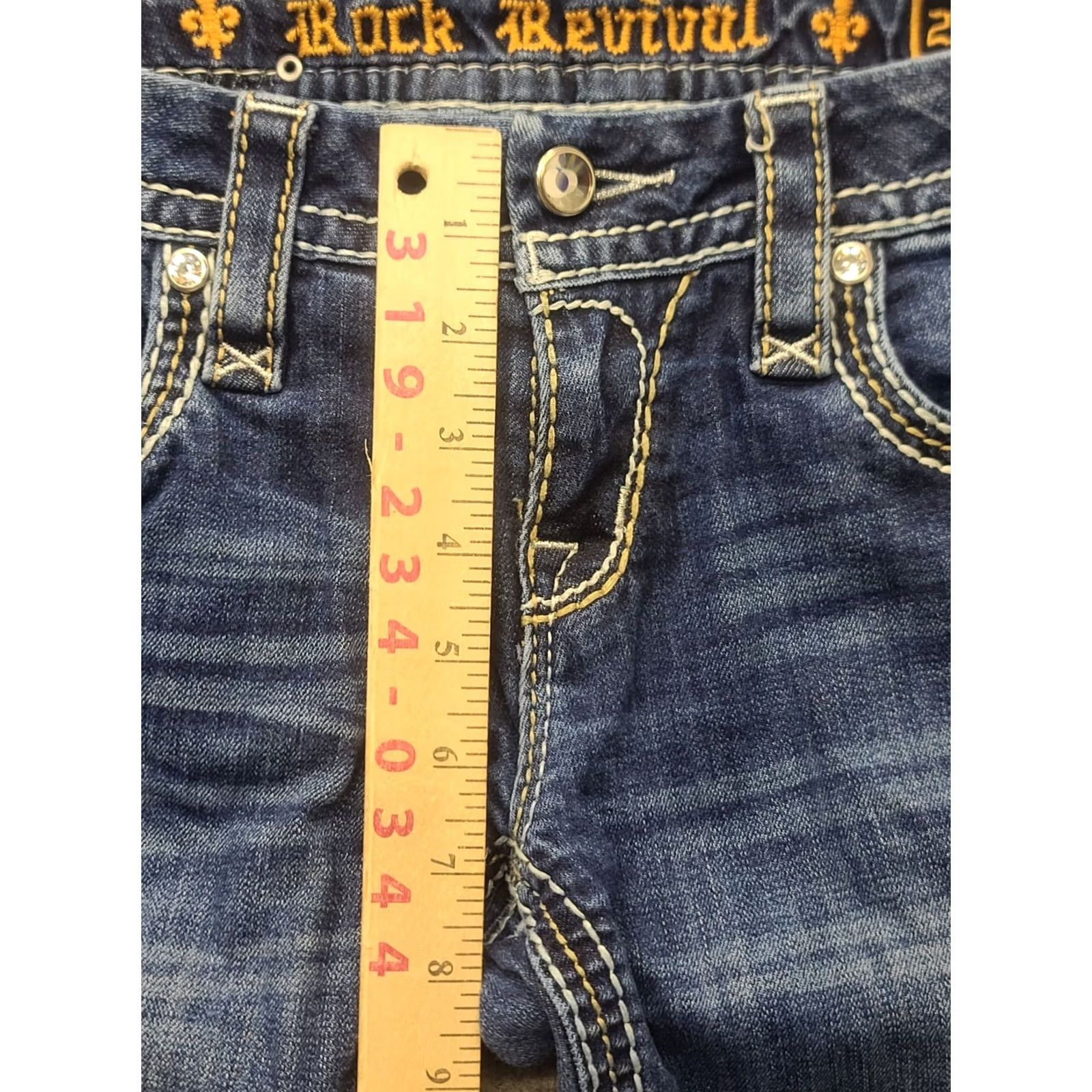 Vintage Rock Revival Jeans Womens 25x31 Betty Easy Skinny Fit Ankle Cut Low Rise Stretch Denim Blue 5-Pocket Size 42" / US 20 - 6 Thumbnail
