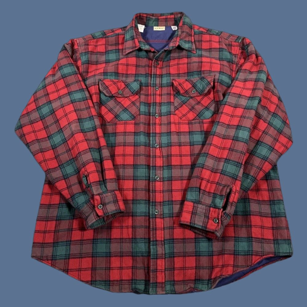 Vintage Vintage Yes L.L. Bean shirt Mens 2XL Tall VTG Big & Tall 2XLT Plaid Red Green Thinsulate Lined Flannel Shacket Button-Up Jacket Shirt Size US XXL / EU 58 / 5 - 1 Thumbnail