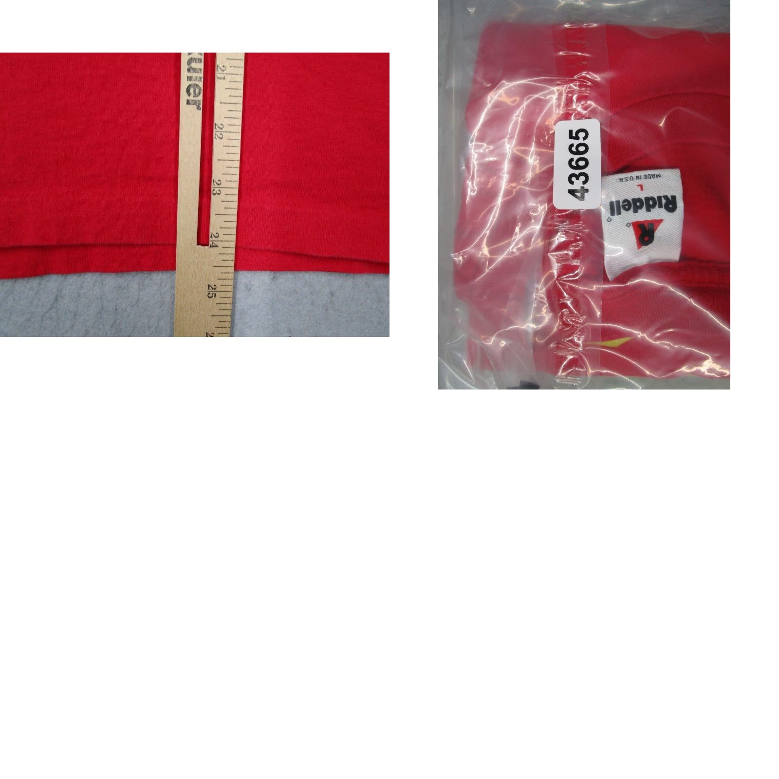VINTAGE Riddell Men's T-Shirt Large Red Short Sleeve 90s Retro Sports Made in USA