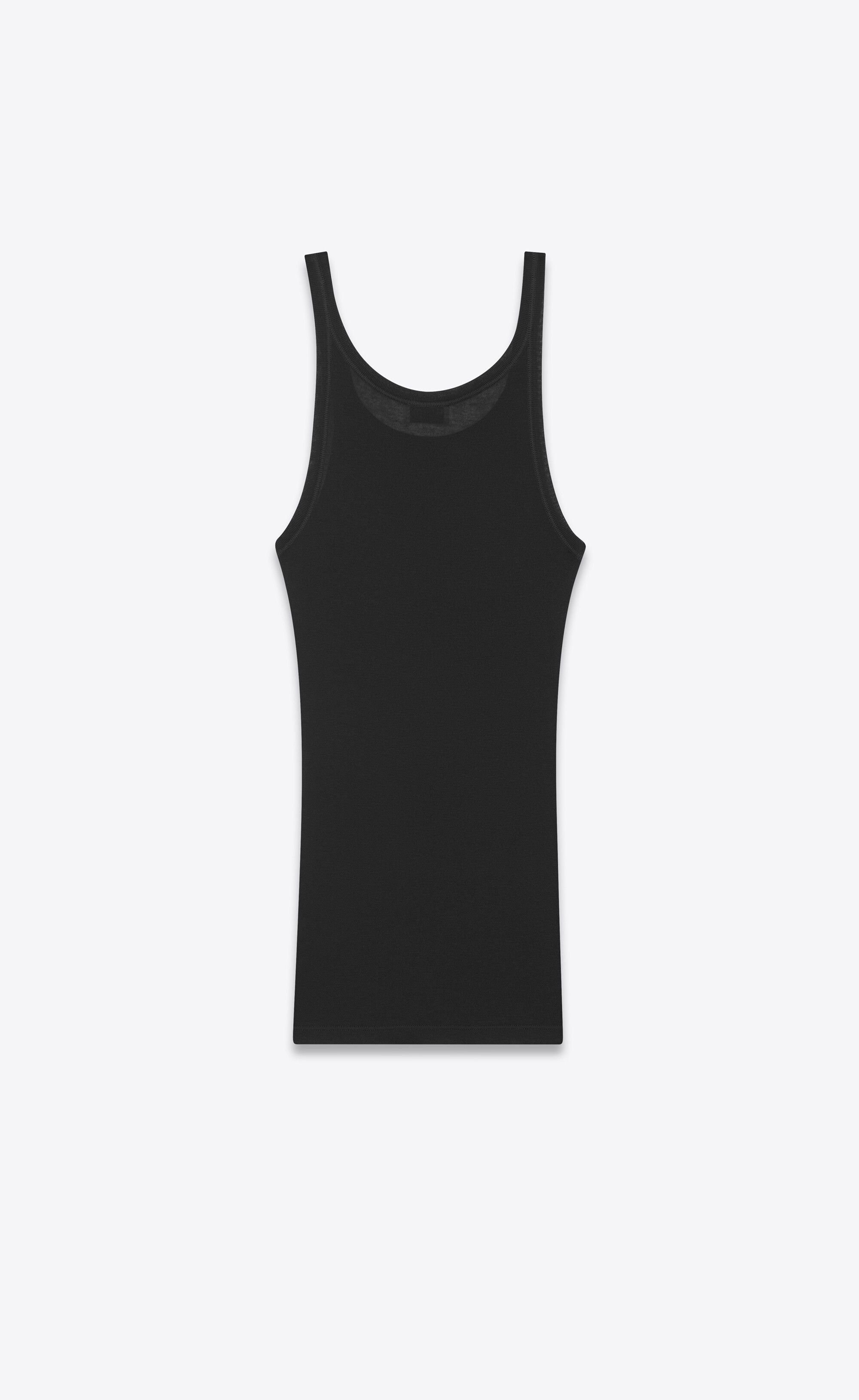 Saint Laurent Paris o1s1wg110625 728031 Cassandre Tank Top in Ribbed Jersey Size US XS / EU 42 / 0 - 2 Thumbnail