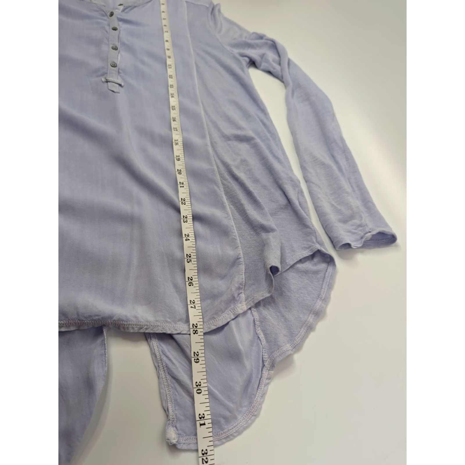 Lucky Brand Lucky Brand Light Blue Long Sleeve Henley Top Shirt Linen BOHO Top Womens Medium Shirts Womens M Blue Solid Casual Button-Up Henley Neck Collared Size M / US 6-8 / IT 42-44 - 7 Thumbnail