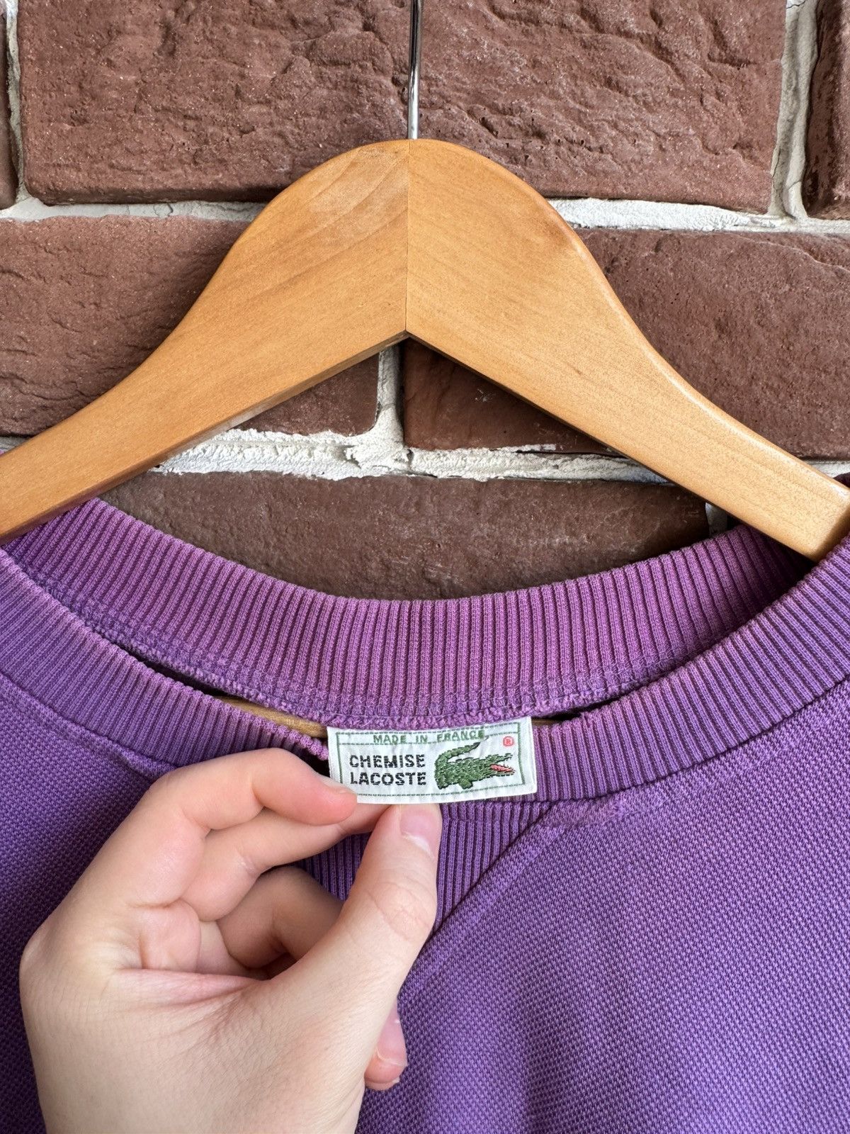 Lacoste Vintage 90s Lacoste Sweatshirt Crewneck Washed Purple Logo Size US L / EU 52-54 / 3 - 9 Thumbnail