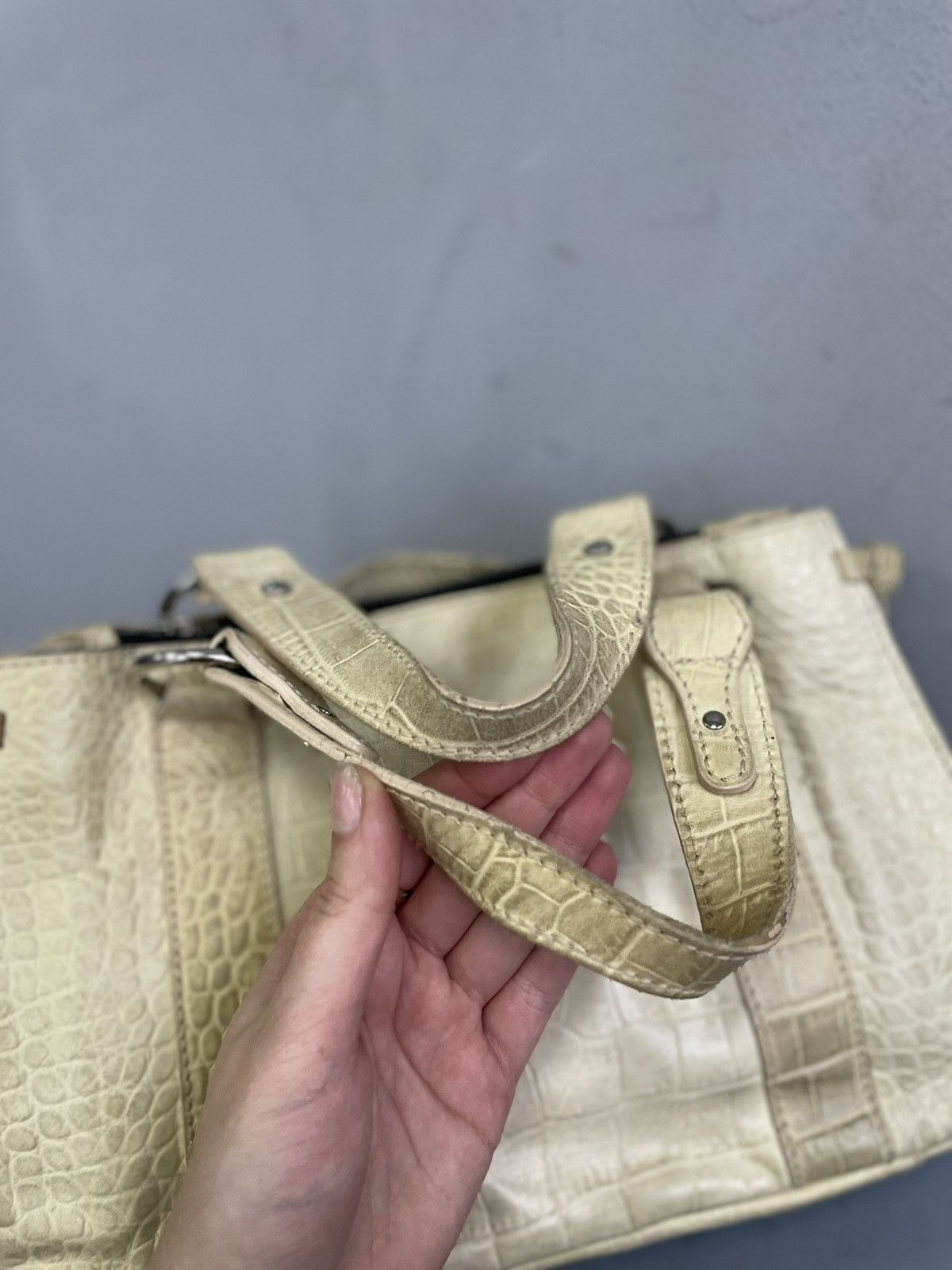 Emporio Armani Emporio Armani beige croco leather handbag Y2K classy style Size ONE SIZE - 9 Thumbnail