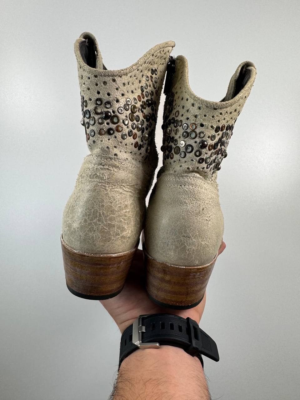 Sendra Sendra 4721API Western Cowboy Boots Suede Hand Made Size 41 Size US 8 / IT 38 - 3 Thumbnail