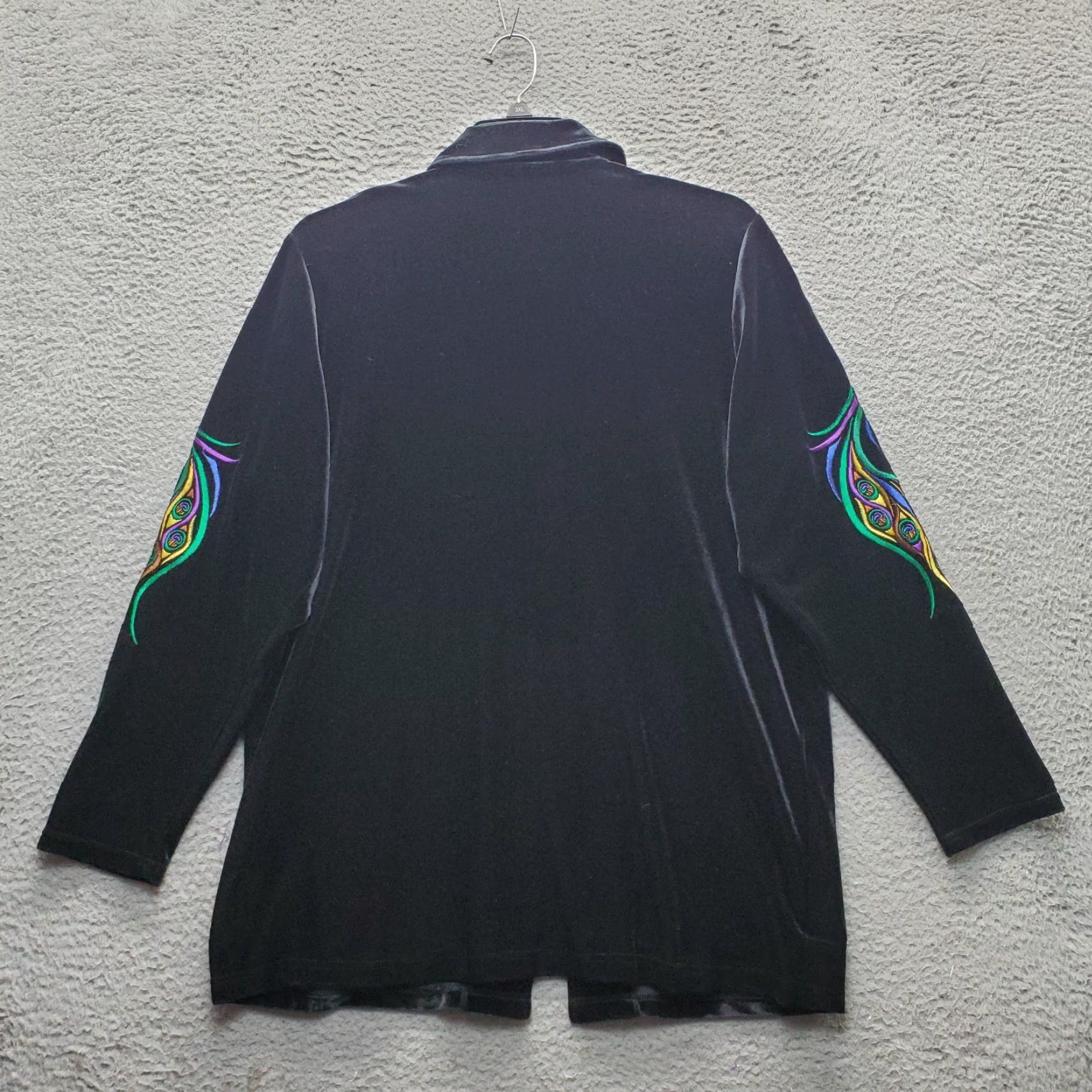 Bob Mackie Bob Mackie Wearable Art Jacket Womens M Black Embroidered Peacock Shoulder Pads Size M / US 6-8 / IT 42-44 - 2 Thumbnail