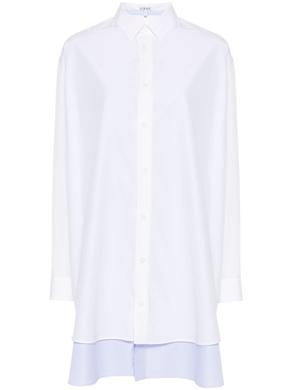 COTTON AND SILK BLEND SHIRT DRESS