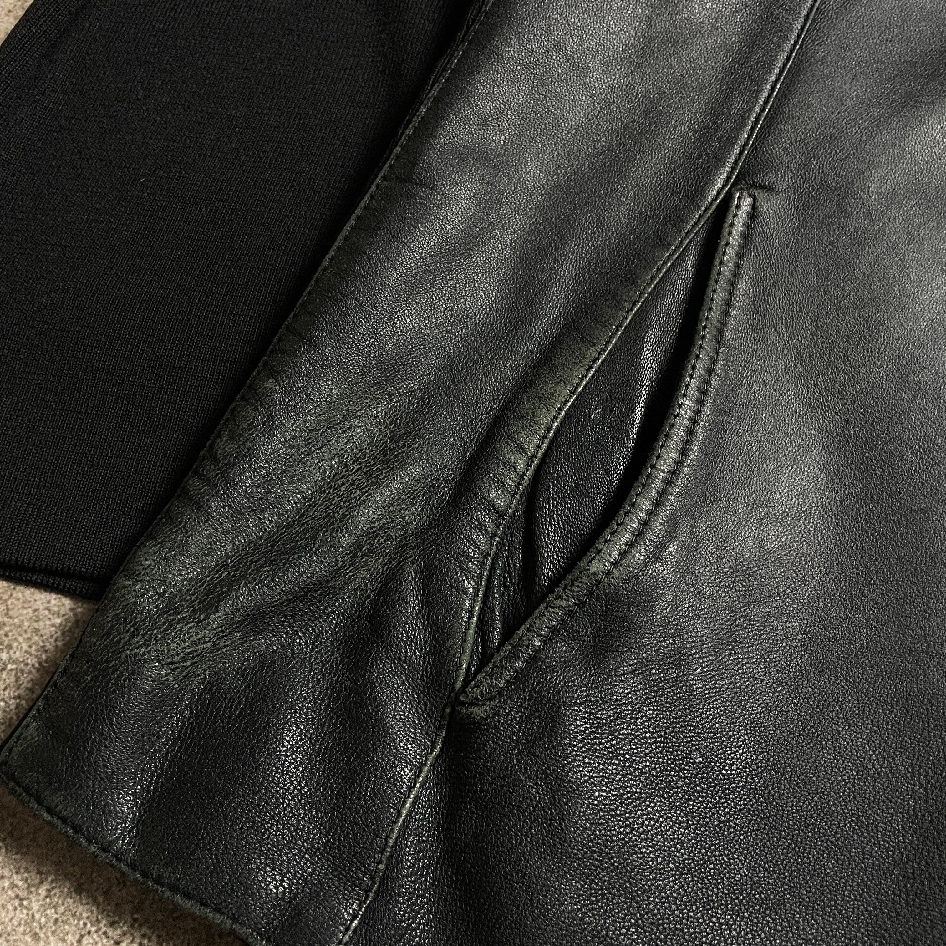Prada 🚩 PRADA Red Tab Vintage 90s Leather Jacket Black Men Bomber Size US L / EU 52-54 / 3 - 10 Thumbnail