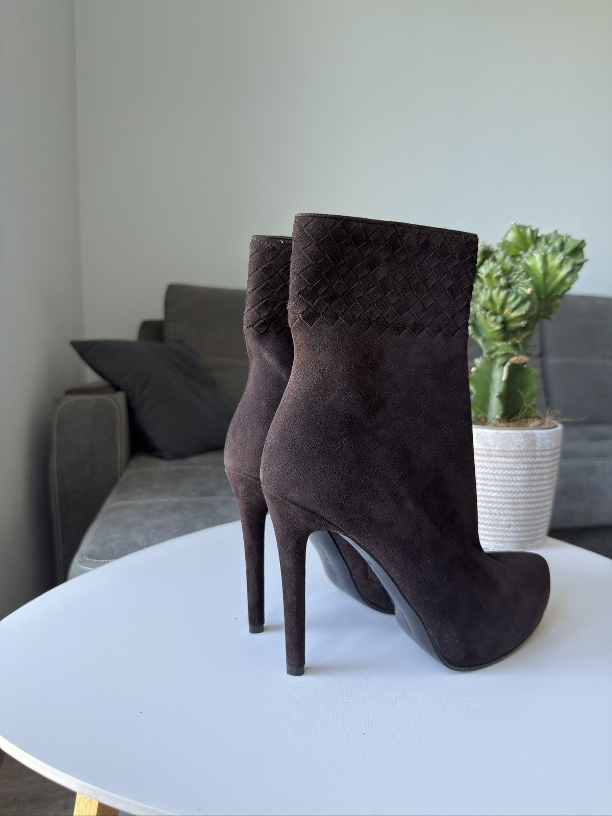 Bottega Veneta RRP $2700 Bottega Veneta Suede Intrecciato High Heel Boots Size US 8 / IT 38 - 6 Thumbnail