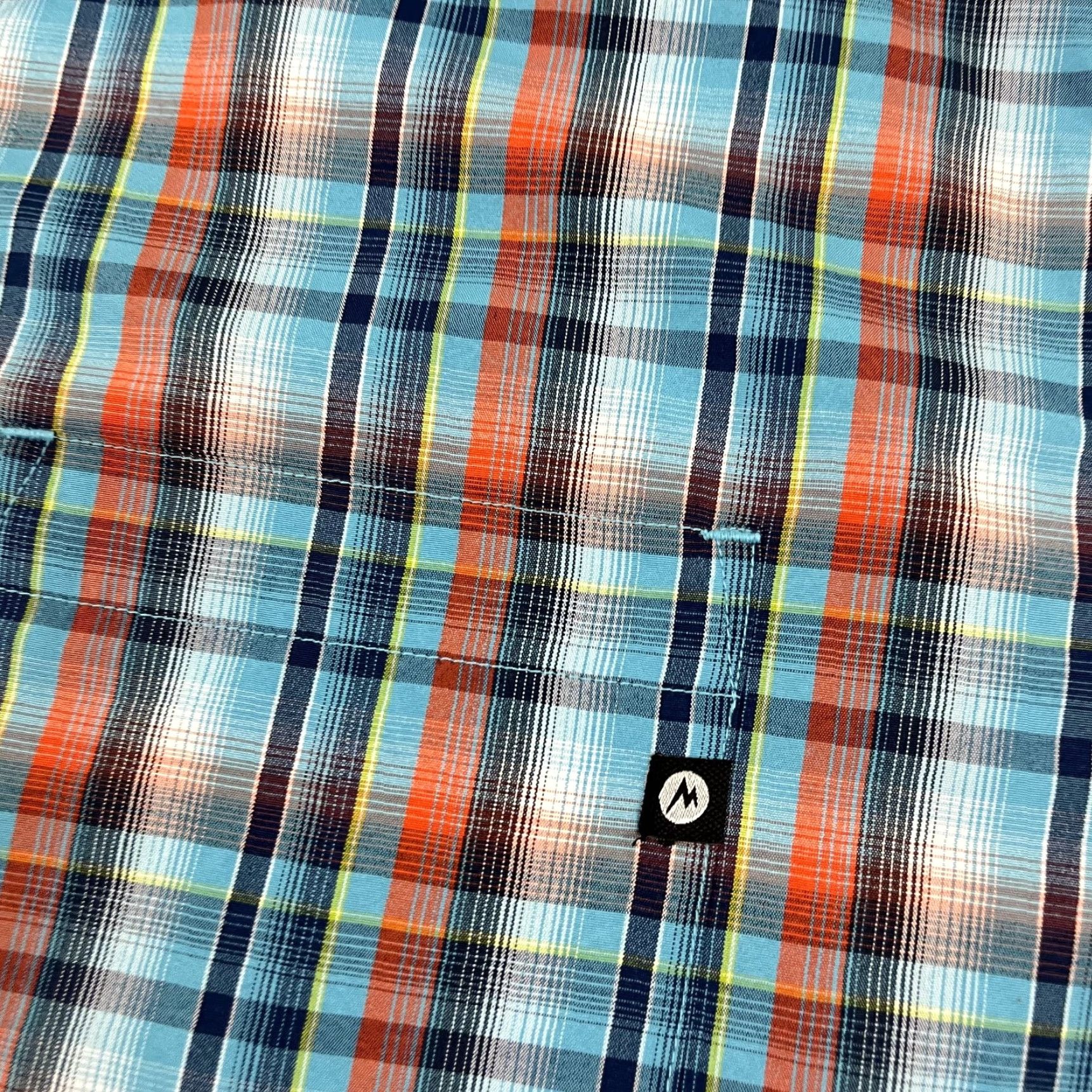 Marmot Marmot Shirt Mens XL Blue Orange Plaid Button-Up Hiking Outdoor Short Sleeve Shirt Size US XL / EU 56 / 4 - 2 Thumbnail