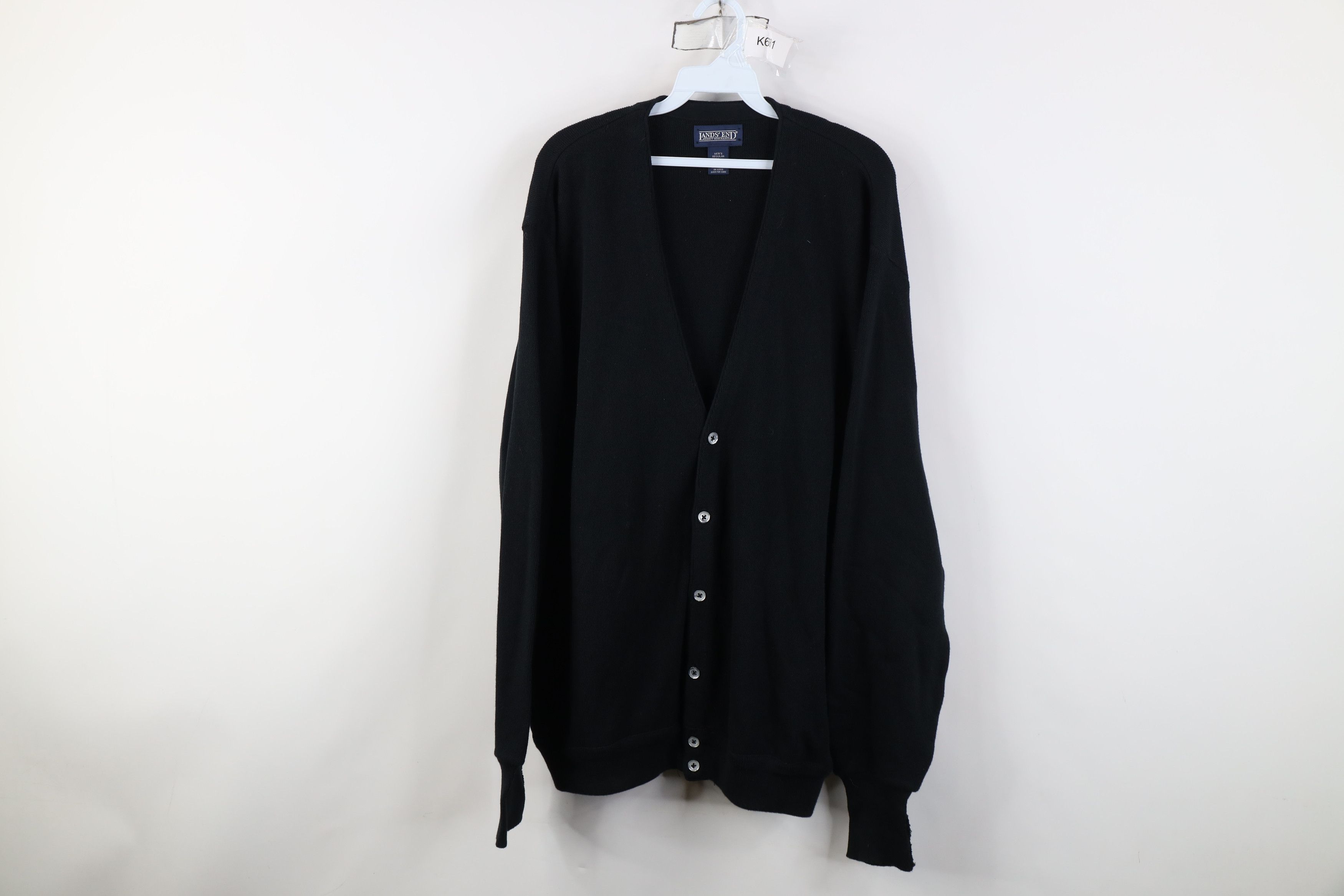 Lands' End Vintage 90s Lands End Ribbed Knit Cardigan Sweater USA Size US XL / EU 56 / 4 - 1 Thumbnail