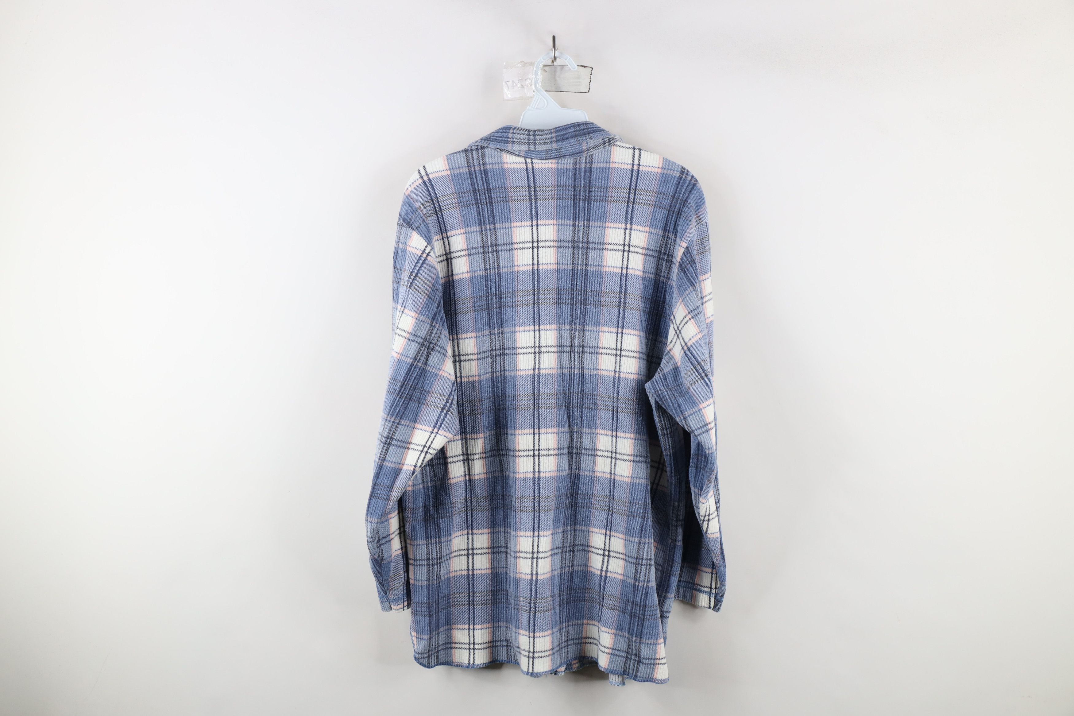 Vintage Vintage 90s Streetwear Ribbed Flannel Collared Button Shirt Size L / US 10 / IT 46 - 8 Thumbnail