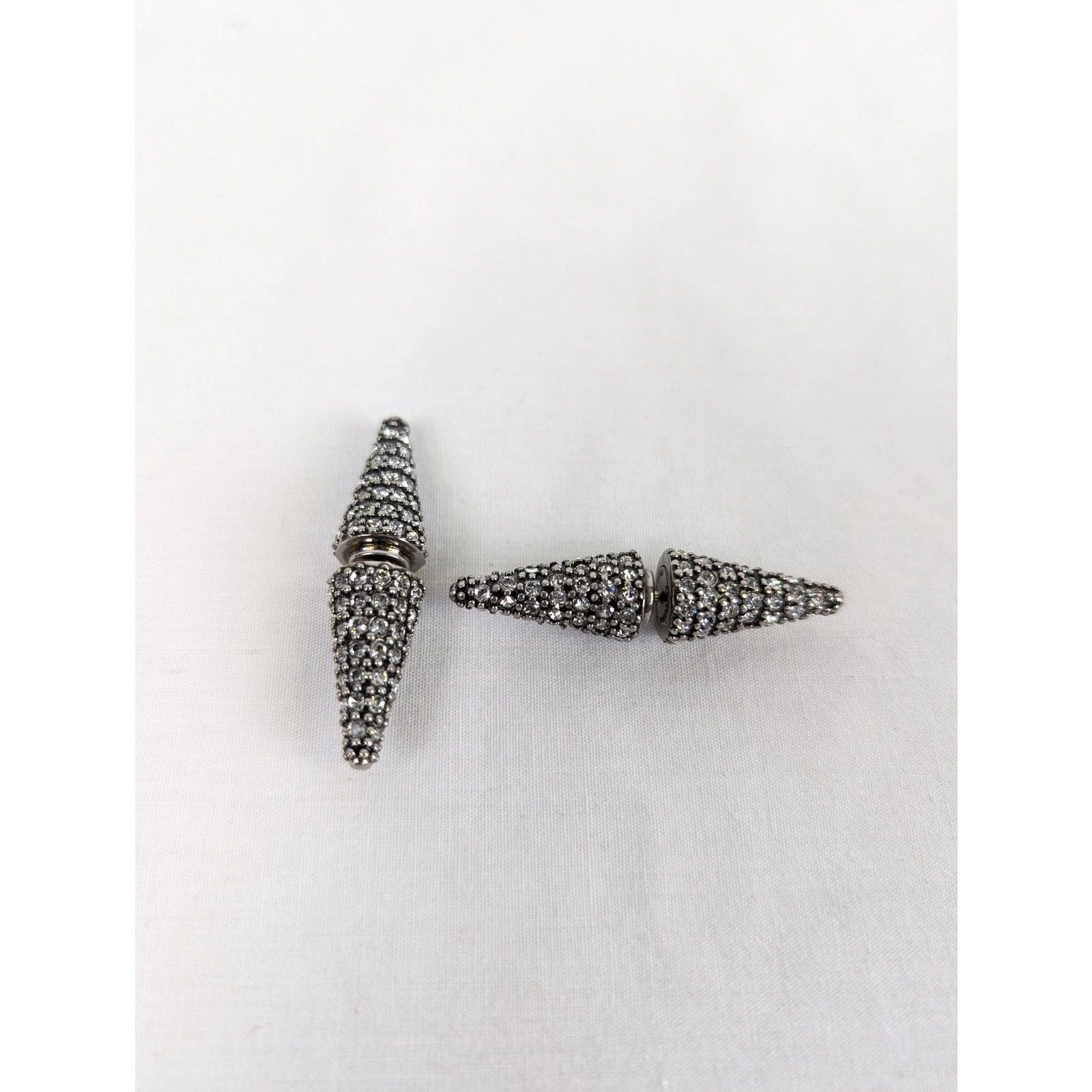 Balenciaga o1rshd1 Size: OS / Brass & Glass Cagole Spike Earrings Size ONE SIZE - 4 Thumbnail