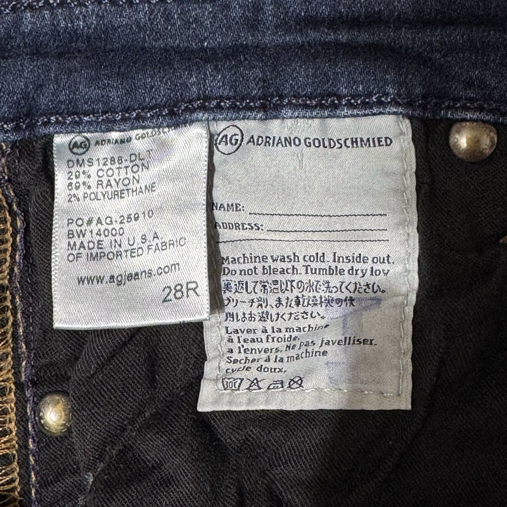 Vintage AG Adriano Goldschmied Legging Jeans Women 28R Super Skinny Stretch Chic 2010s Size 28" / US 6 / IT 42 - 7 Thumbnail