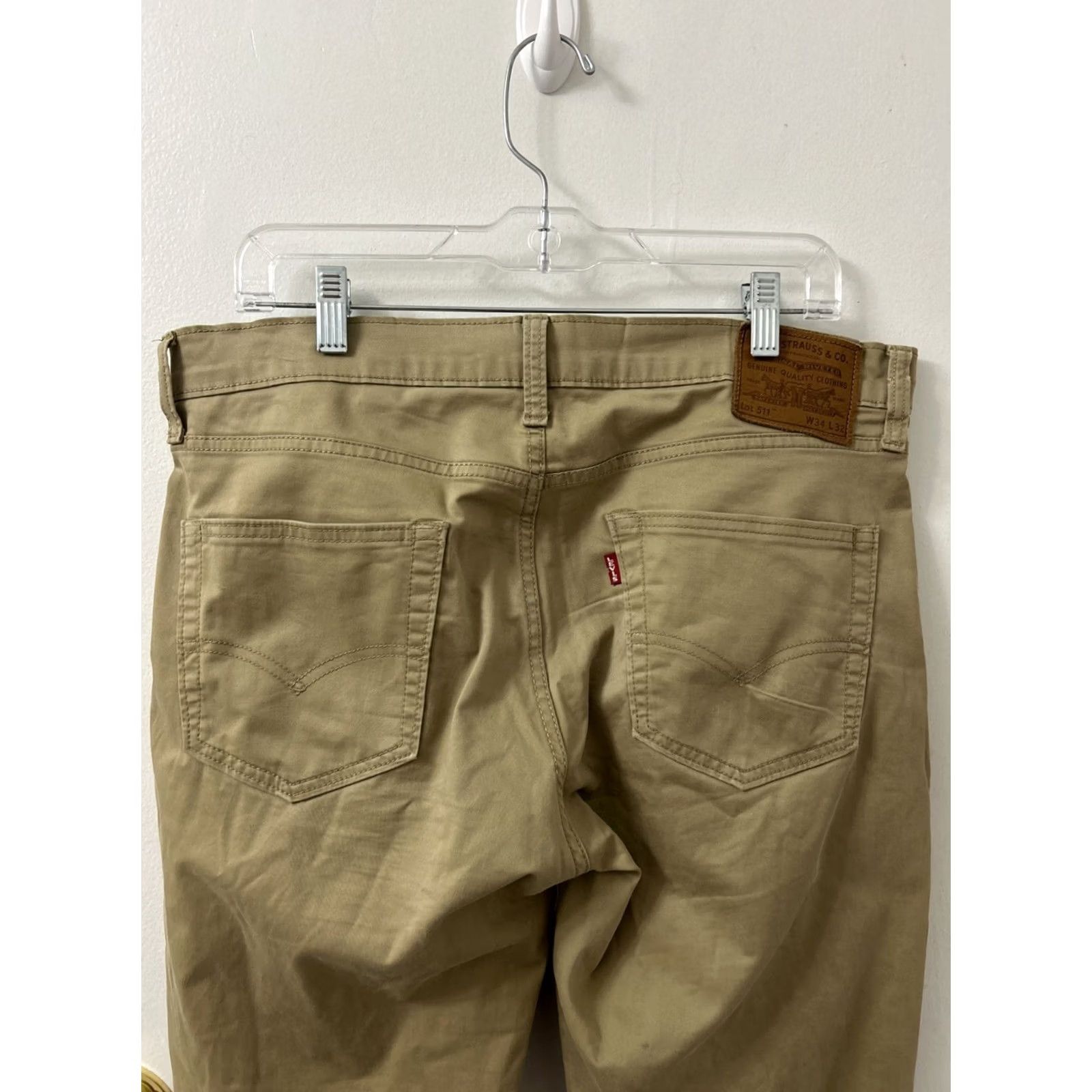 Levi's Levi's 511 Jeans Mens 34x32 Slim Fit Denim Brown Zip Pockets Regular Inseam 32 Straight Logo 500 Series Size US 34 / EU 50 - 5 Thumbnail