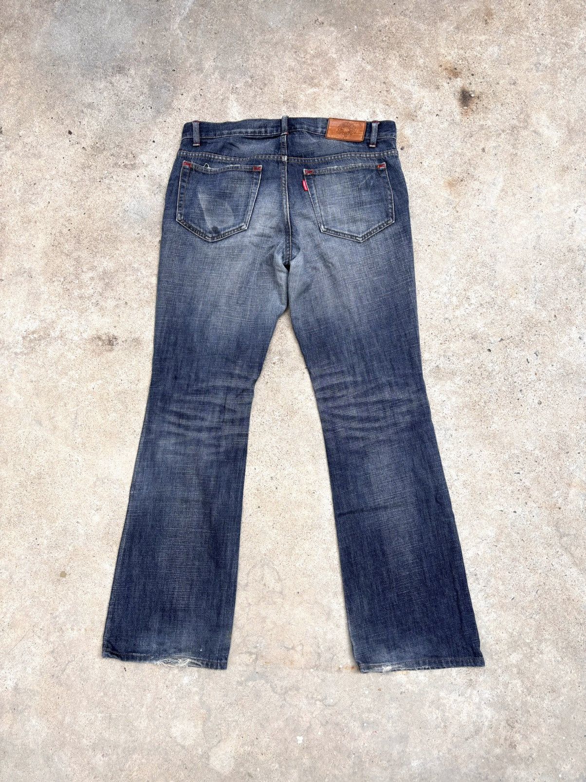 If Six Was Nine Distressed TORNADO MART Boot Cut Flared Jeans Size US 33 - 15 Thumbnail