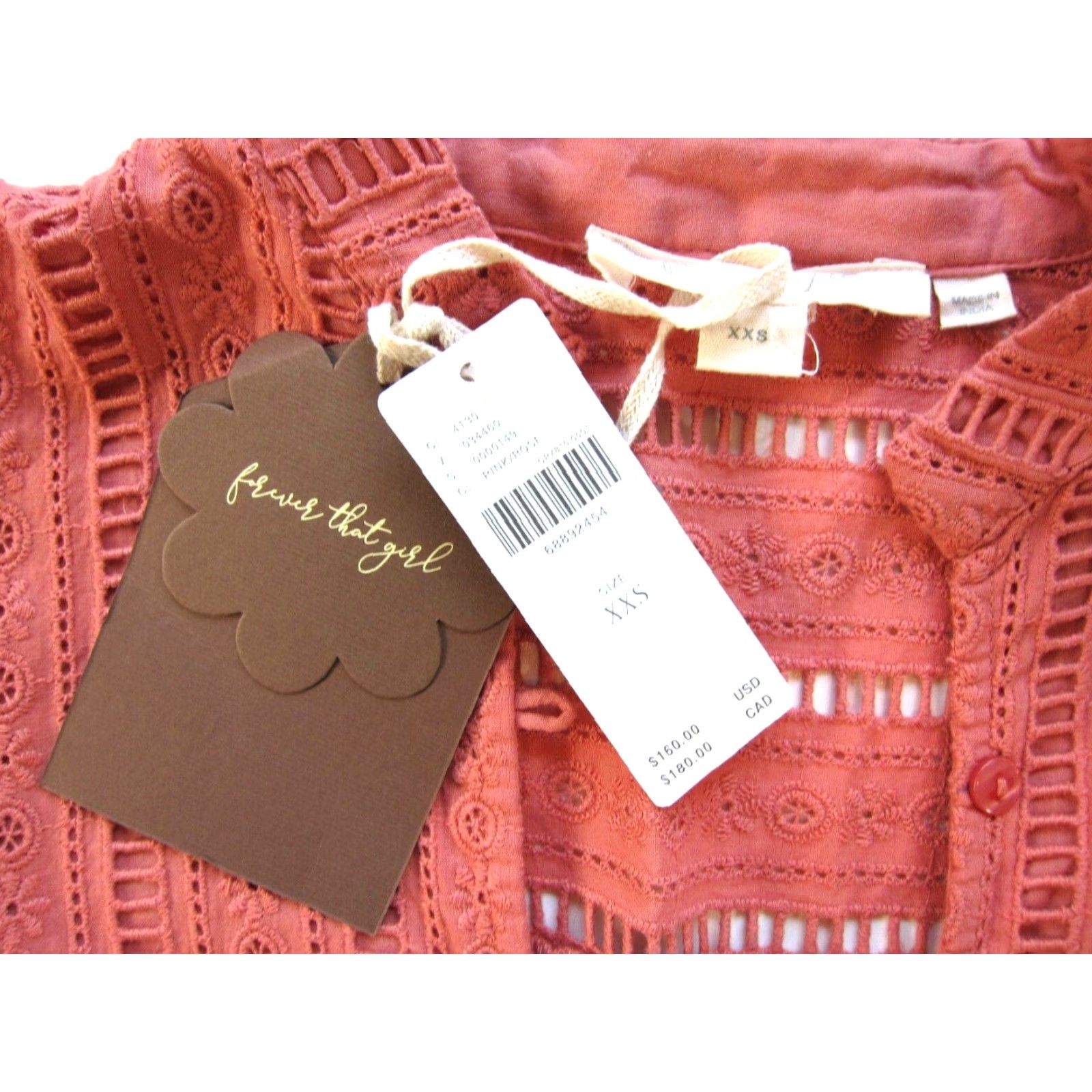 Anthropologie Forever That Girl NWT Pink Cotton Anthropologie Long Sleeve Dress XXS Smocked Knee Length Dress Women Size XXS / US 00 / IT 34 - 3 Thumbnail
