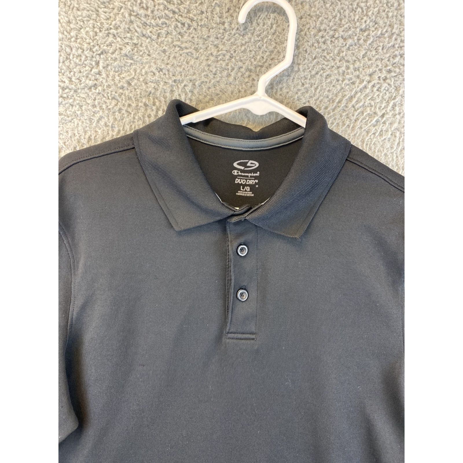 Champion Champion Polo Golf Shirt Men’s Black Short Sleeve Double Dry Size Large 82-62 Size US L / EU 52-54 / 3 - 5 Thumbnail