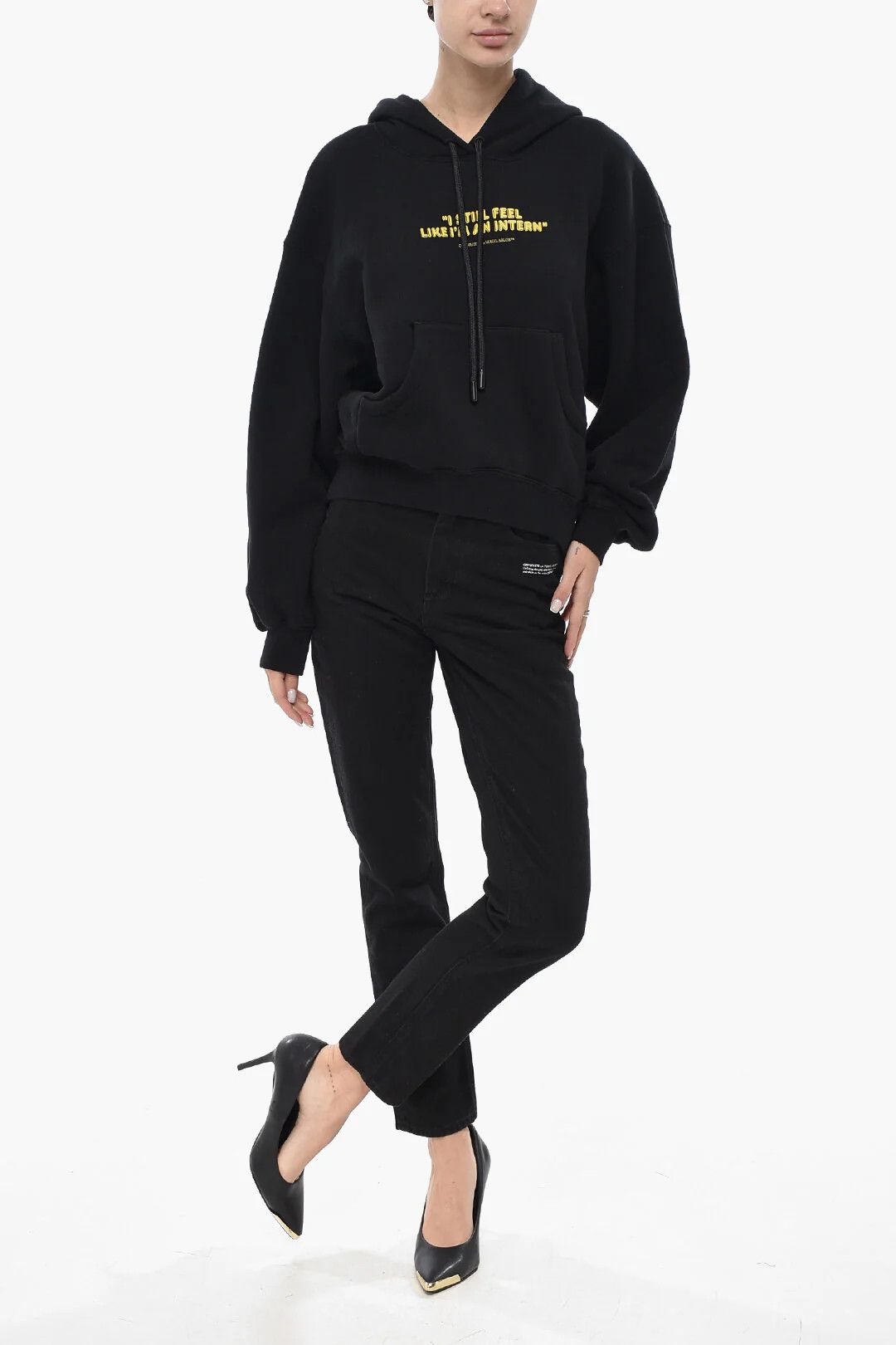 Off-White og1mm0426 Brushed Cotton Hoodie in Black Size XXS / US 00 / IT 34 - 4 Thumbnail