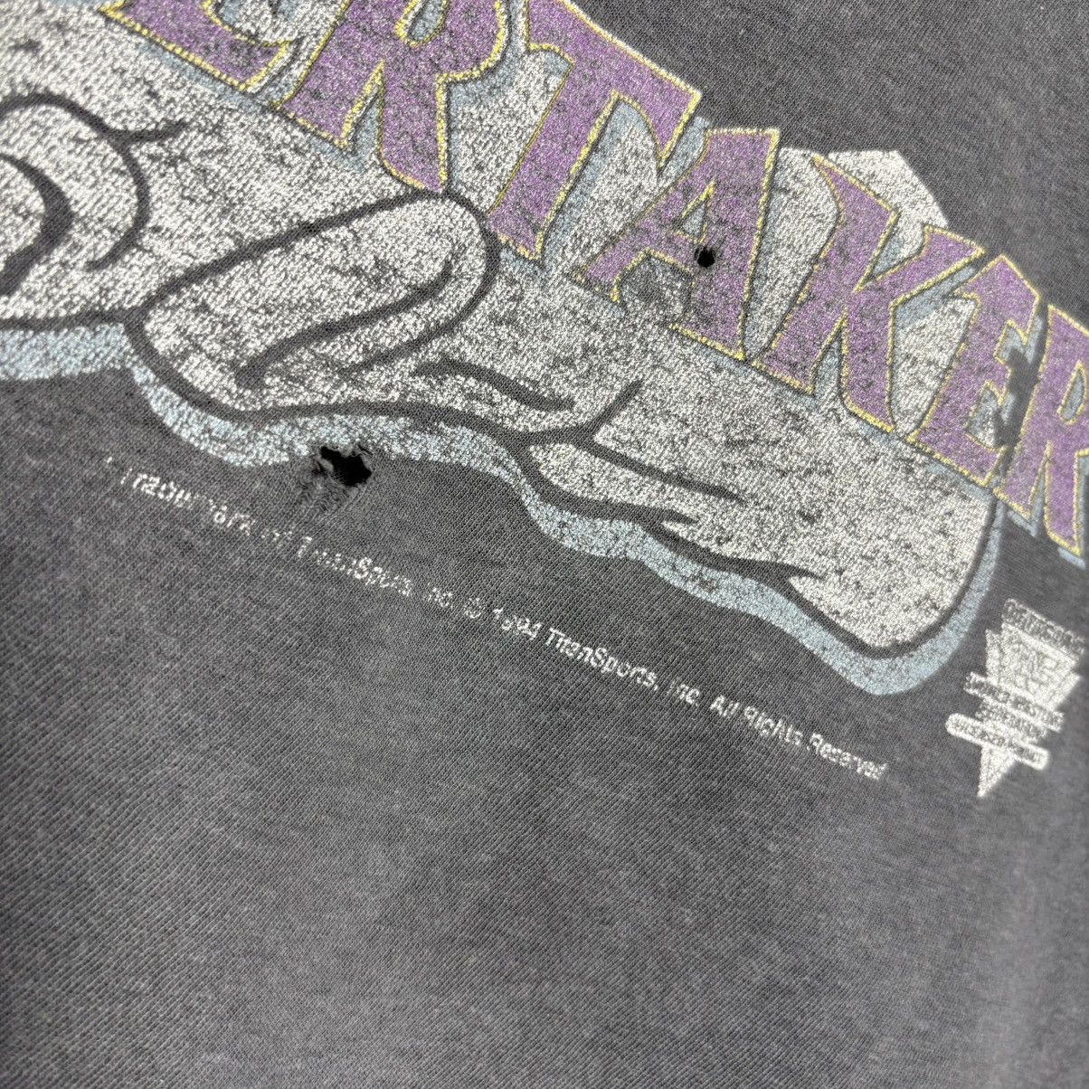 Vintage Vintage 90s Undertaker Spider Web WWF Distressed T-Shirt Size US XL / EU 56 / 4 - 5 Thumbnail