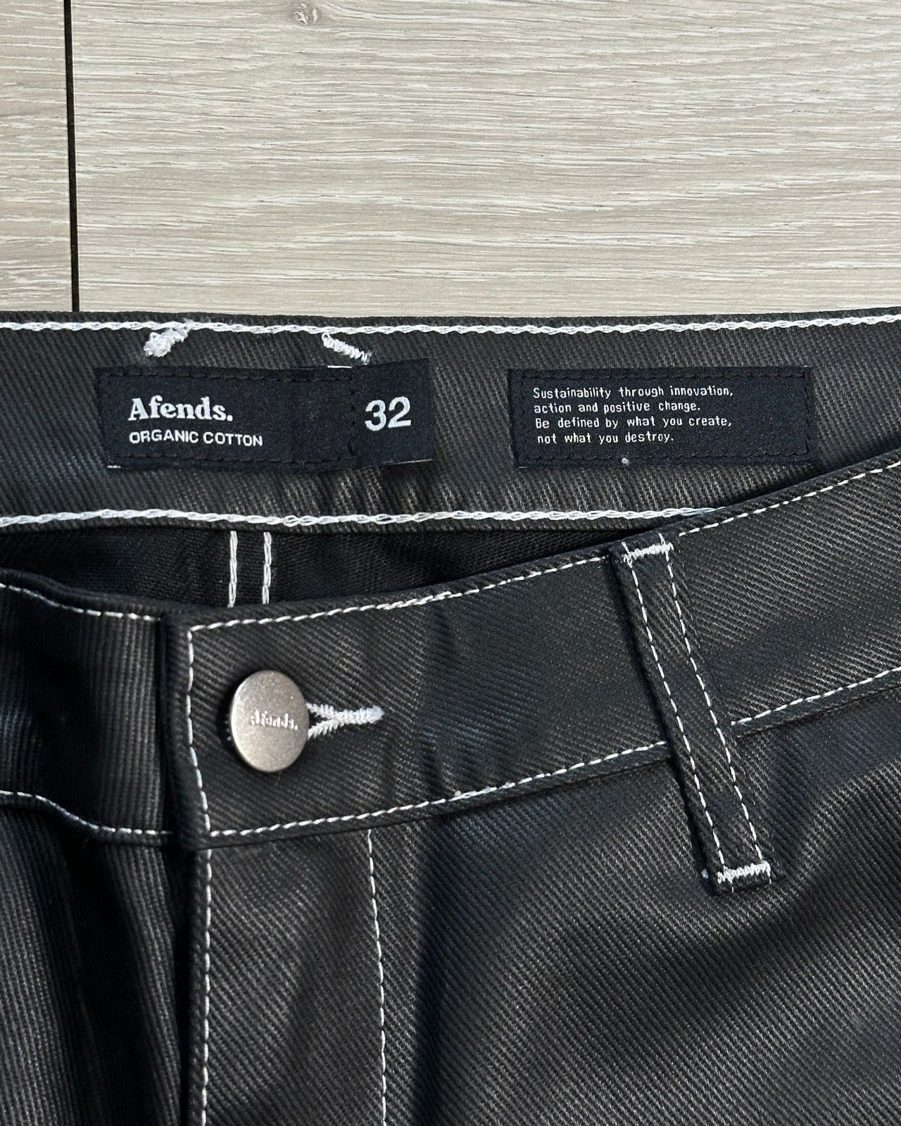 Afends NWT Sample Afends - Louie Coated Organic Black Jeans - 32x28 Size US 32 / EU 48 - 5 Thumbnail