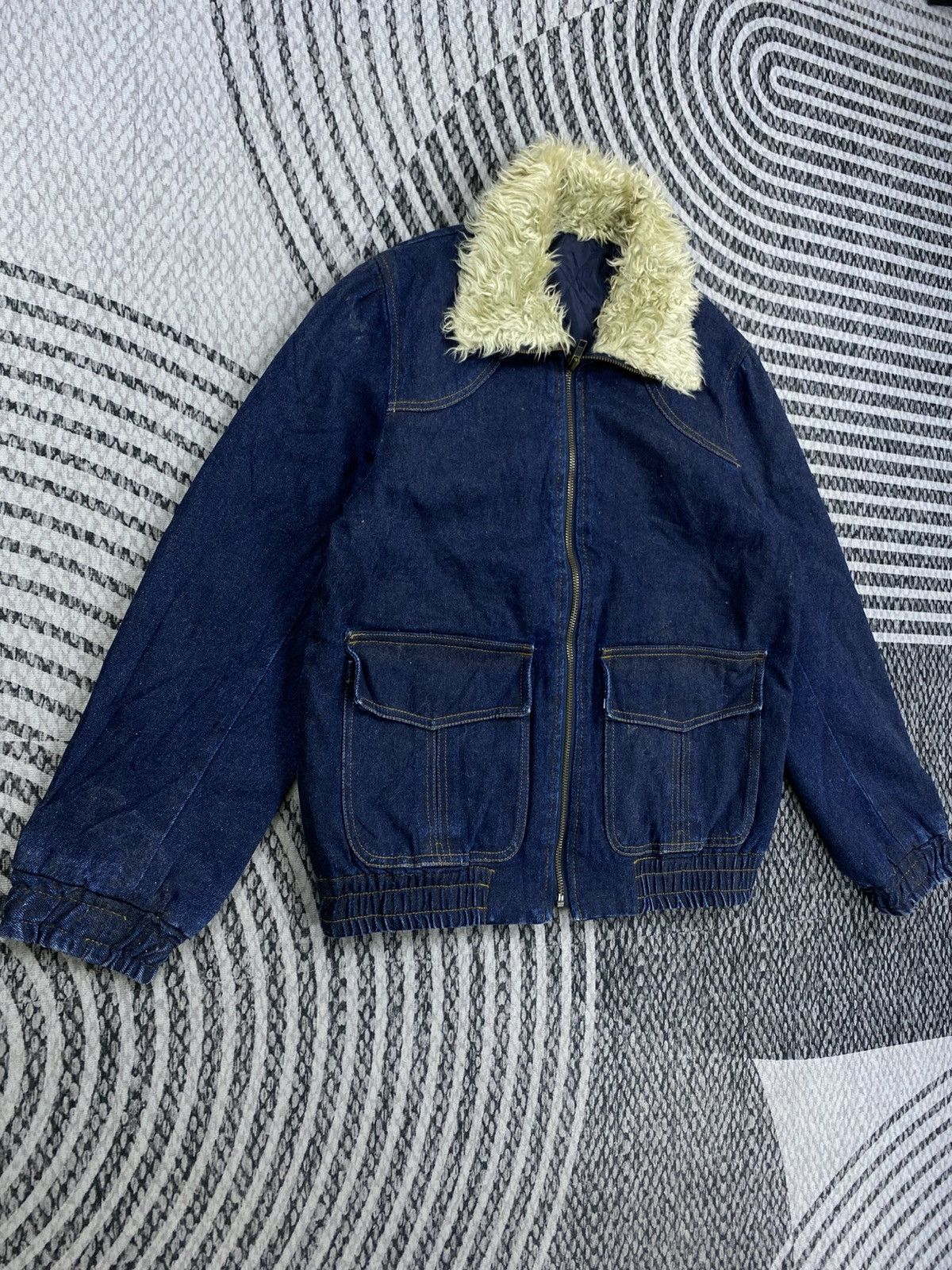 Vintage 🔥RARE Vintage Japan Detroit Sherpa Collar Denim Jacket Size US M / EU 48-50 / 2 - 4 Thumbnail