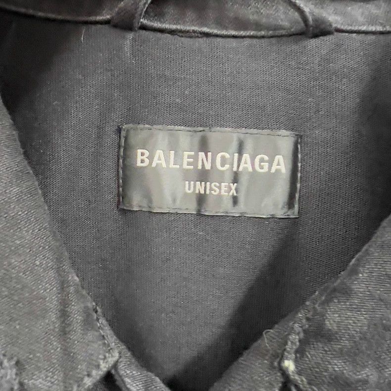 Balenciaga Balenciaga Splicing damage to double-ring denim jacket Size US M / EU 48-50 / 2 - 3 Thumbnail