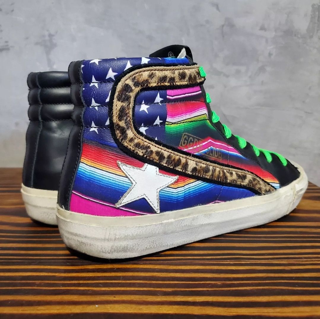 Golden Goose Golden Goose Slide High Top Sneaker 38 Rainbow Black Size US 8 / IT 38 - 10 Thumbnail