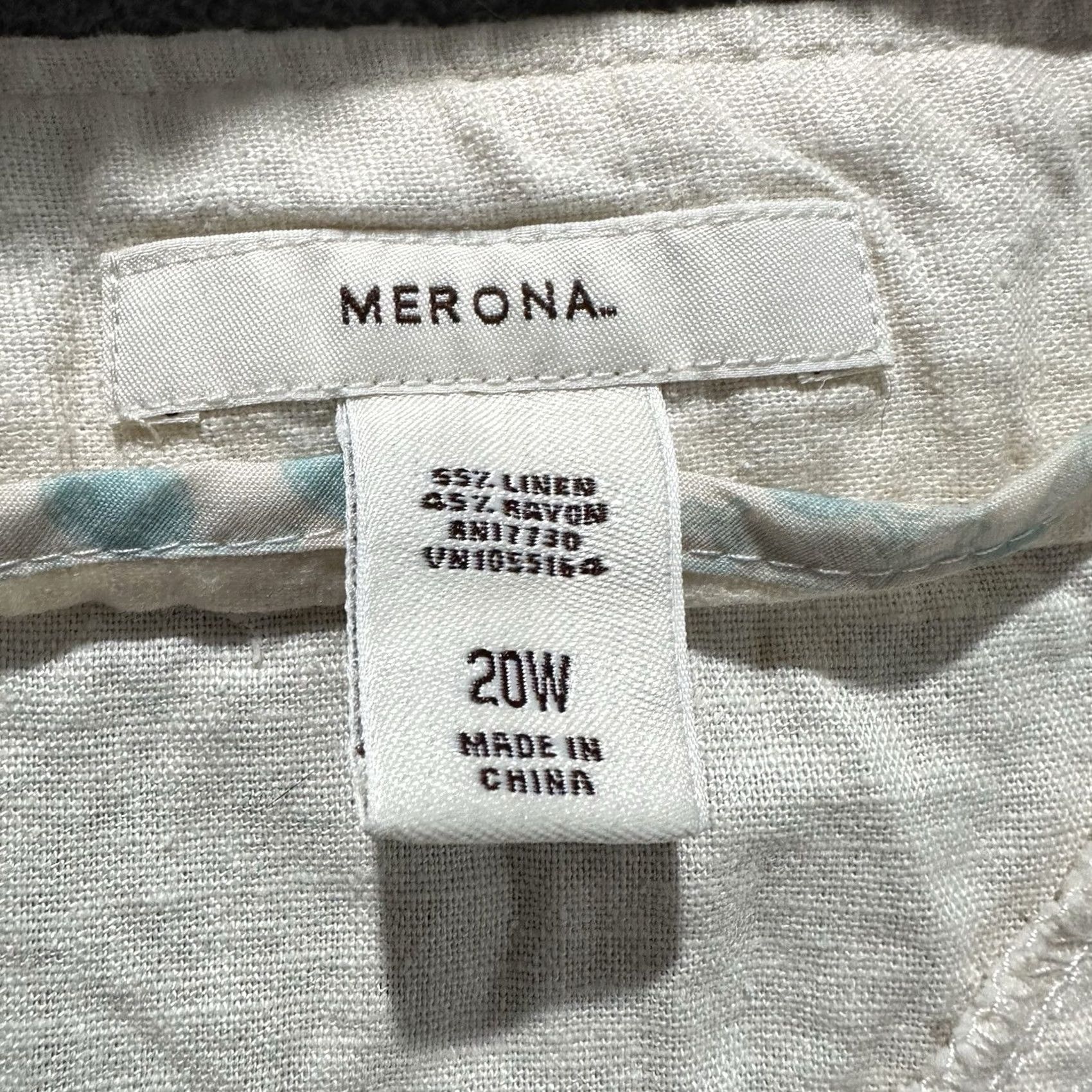 Merona Merona Skirt Womens 20W Plus White Skirt A-Line Linen Rayon Blend GUC Bohemian 90s Style Womens Size 42" / US 20 - 5 Thumbnail