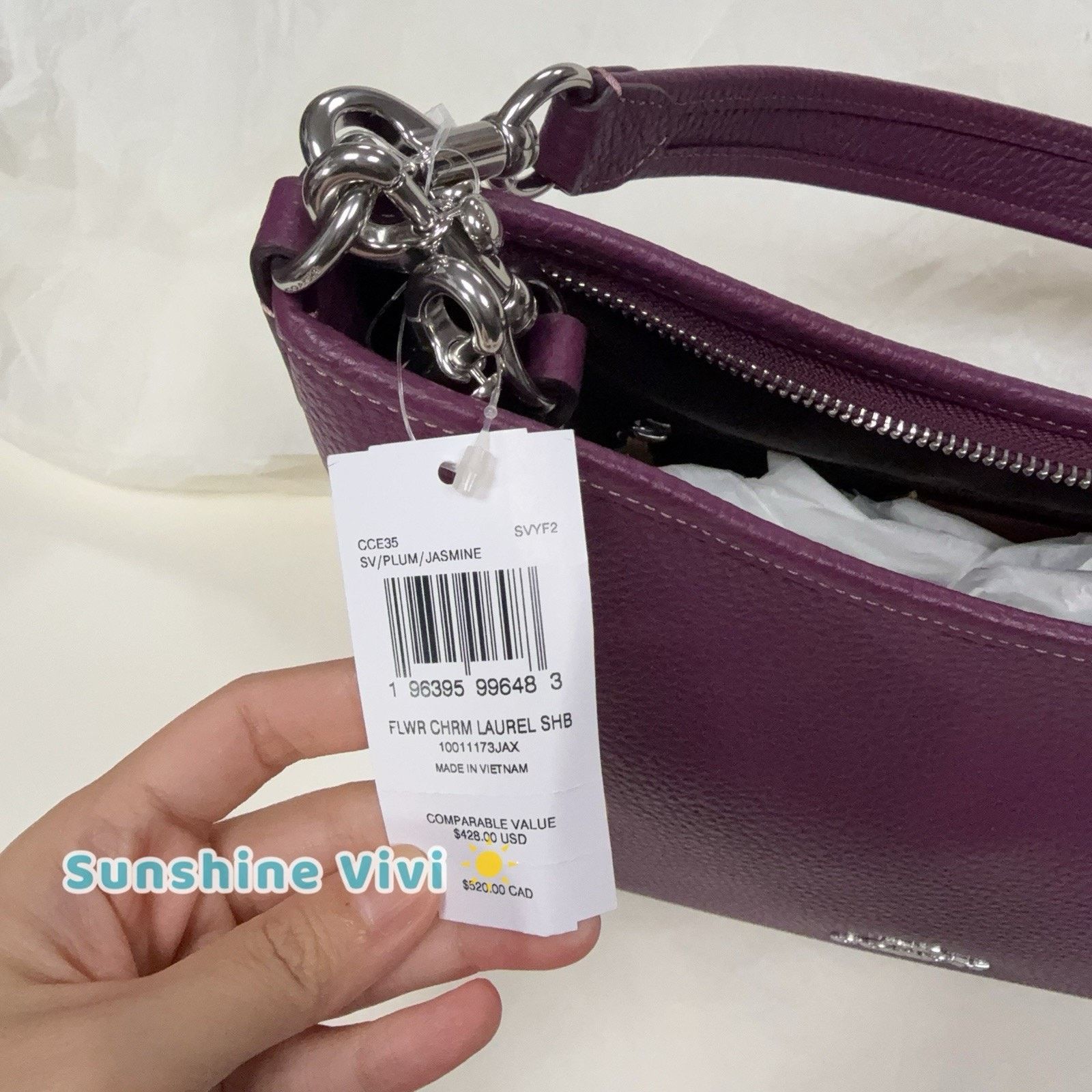 Coach NWT Coach Laurel Shoulder Bag Flower Charm Leather CCE35 Size ONE SIZE - 2 Thumbnail