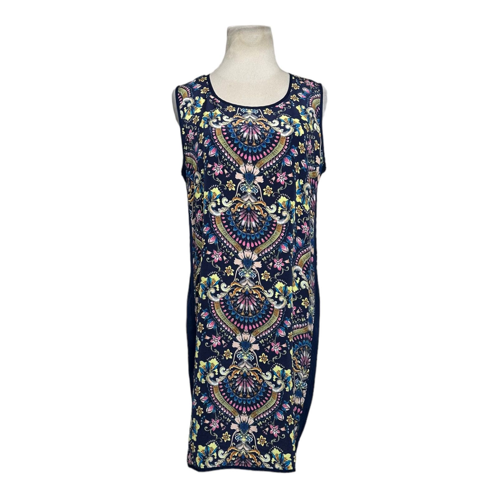 Anthropologie Kachel navy blue floral silk sleeveless mini dress size 12 Size XL / US 12-14 / IT 48-50 - 12 Thumbnail
