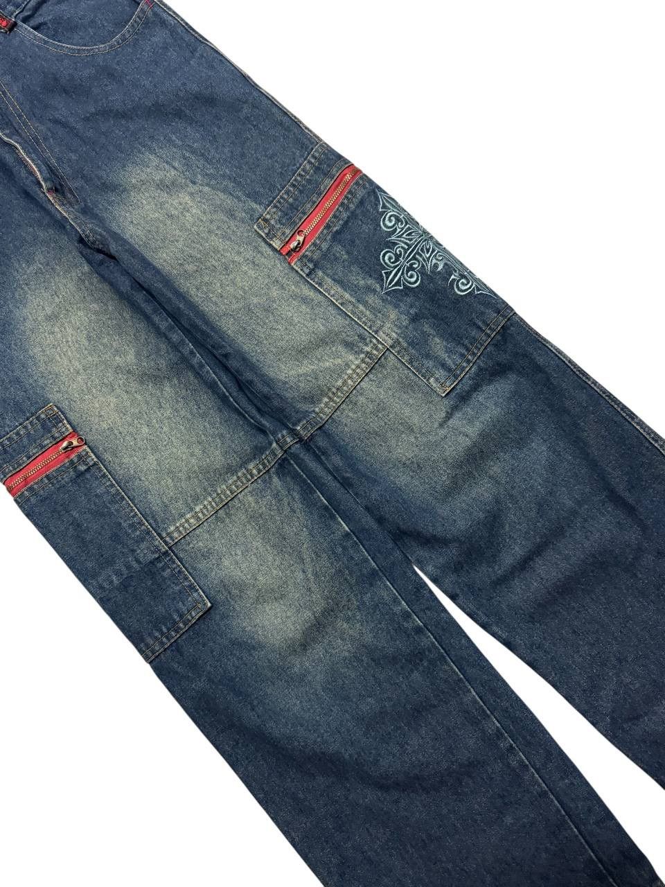 Beauty Beast 💥Baggy💥Vtg 90s Japanese Mudwash Zipper Pocket Cargo Size US 27 - 7 Thumbnail