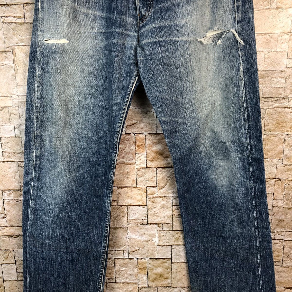 Levi's 501 Levis Blue Distressed Denim Pants #A970 Size US 30 / EU 46 - 6 Thumbnail