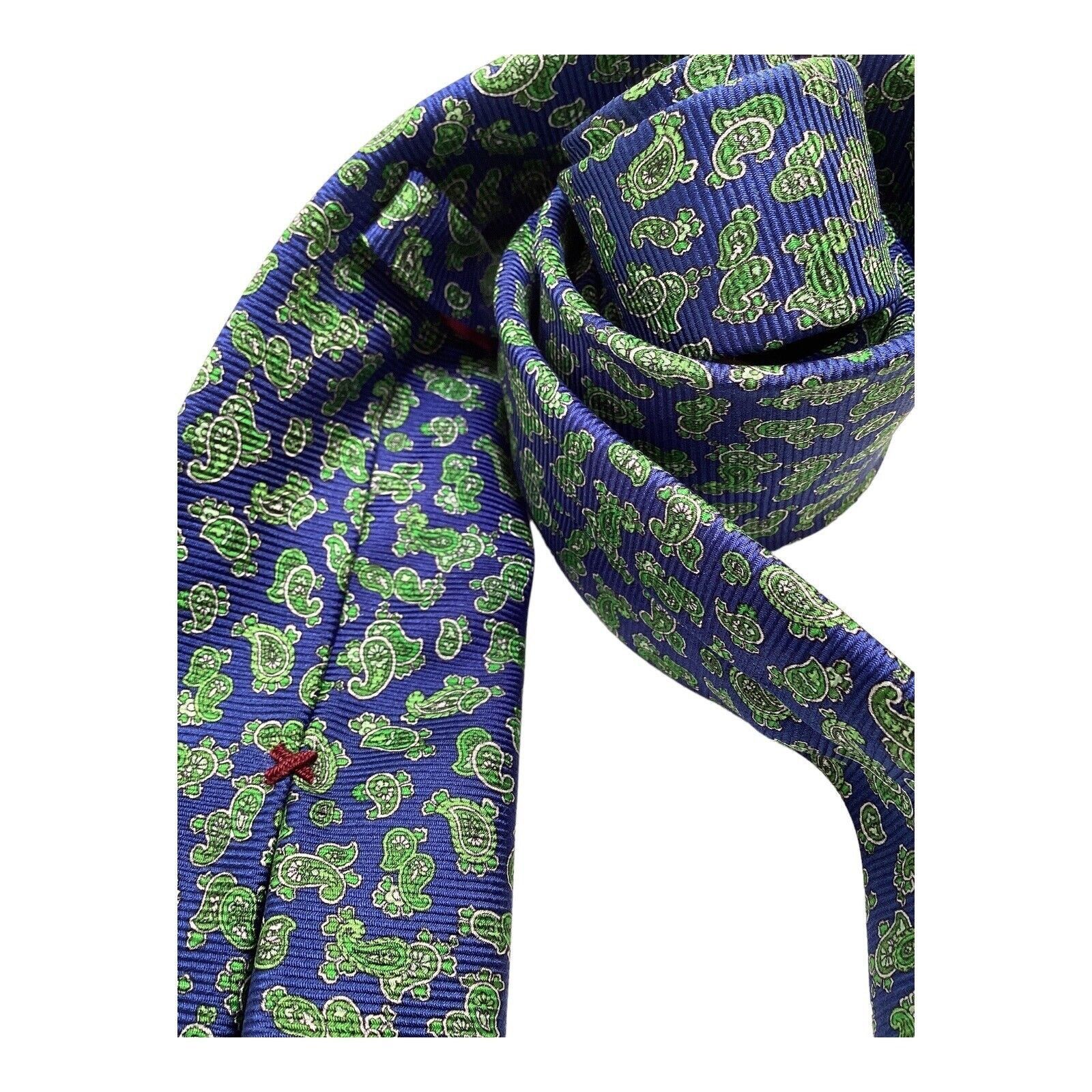 Fumagalli FUMAGALLI MILANO Green & Blue Paisley Luxury Designer Silk T Size ONE SIZE - 1 Thumbnail